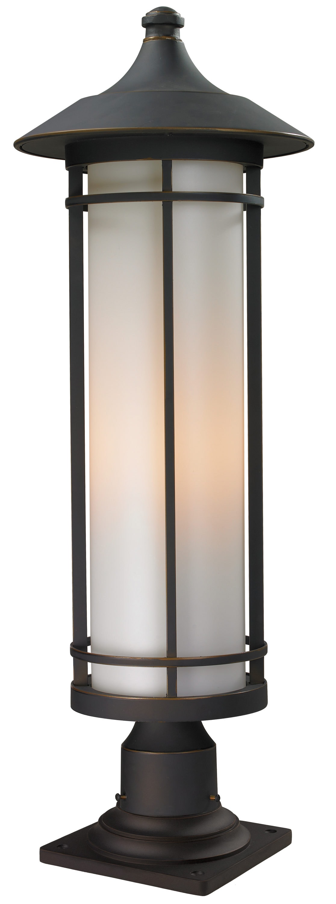 Z-Lite 530PHB-533PM-ORB Woodland 29.75-in Oil Rubbed Bronze Vintage Outdoor Pier Mount