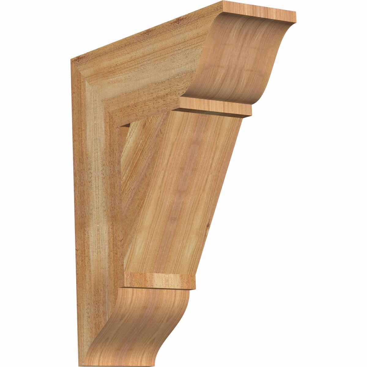 Ekena Millwork BKT06X18X22TRA01RWR Traditional traditional rough sawn 6-in x 18-in x 22-in Western red cedar Brown Wood Standard bracket