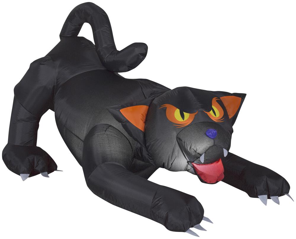 Black Cat Inflatable
 Gemmy 4 ft x 4 ft Animatronic Lighted Black Cat Halloween Inflatable in