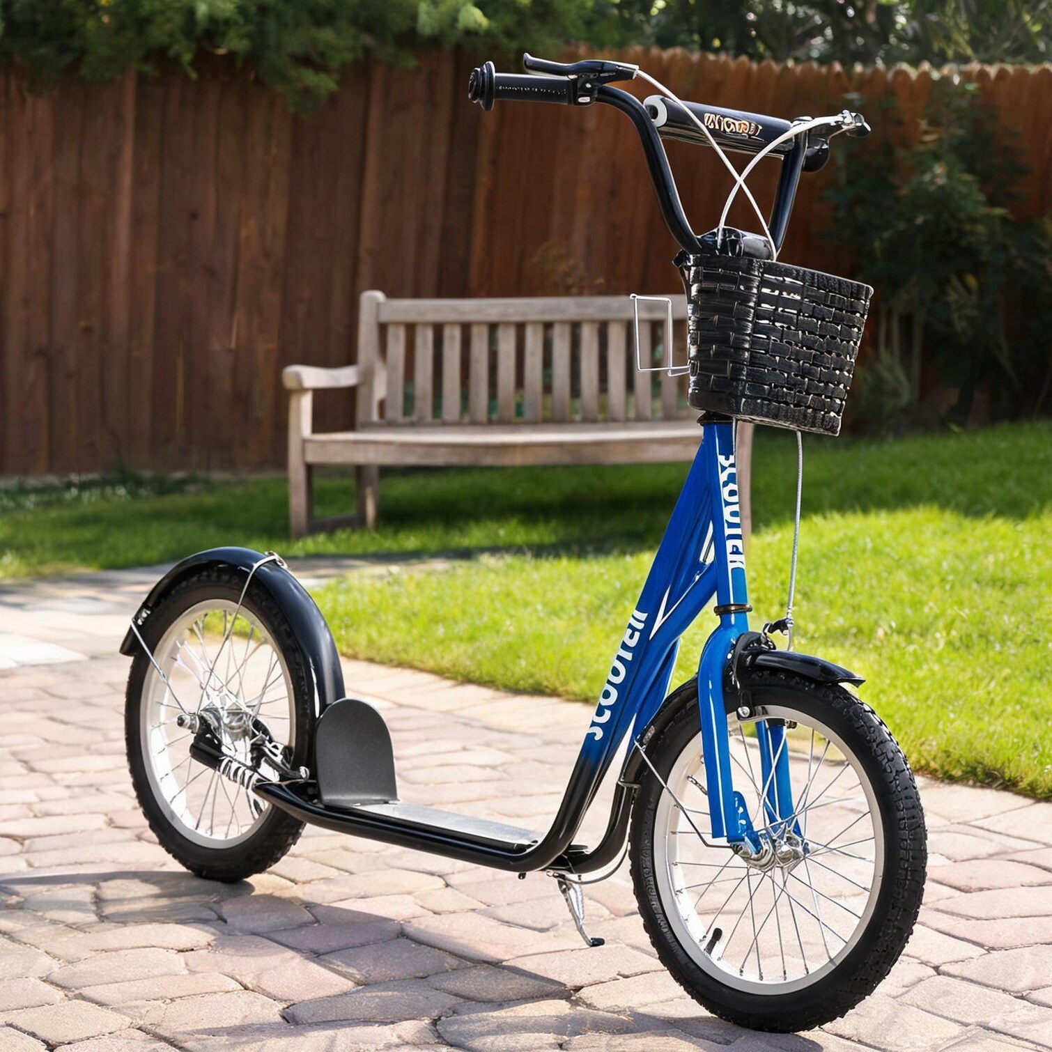 BBabe Adjustable Design Kids Scooters in Blue 16 in with Metal Frame Rich Blue Steel Frame