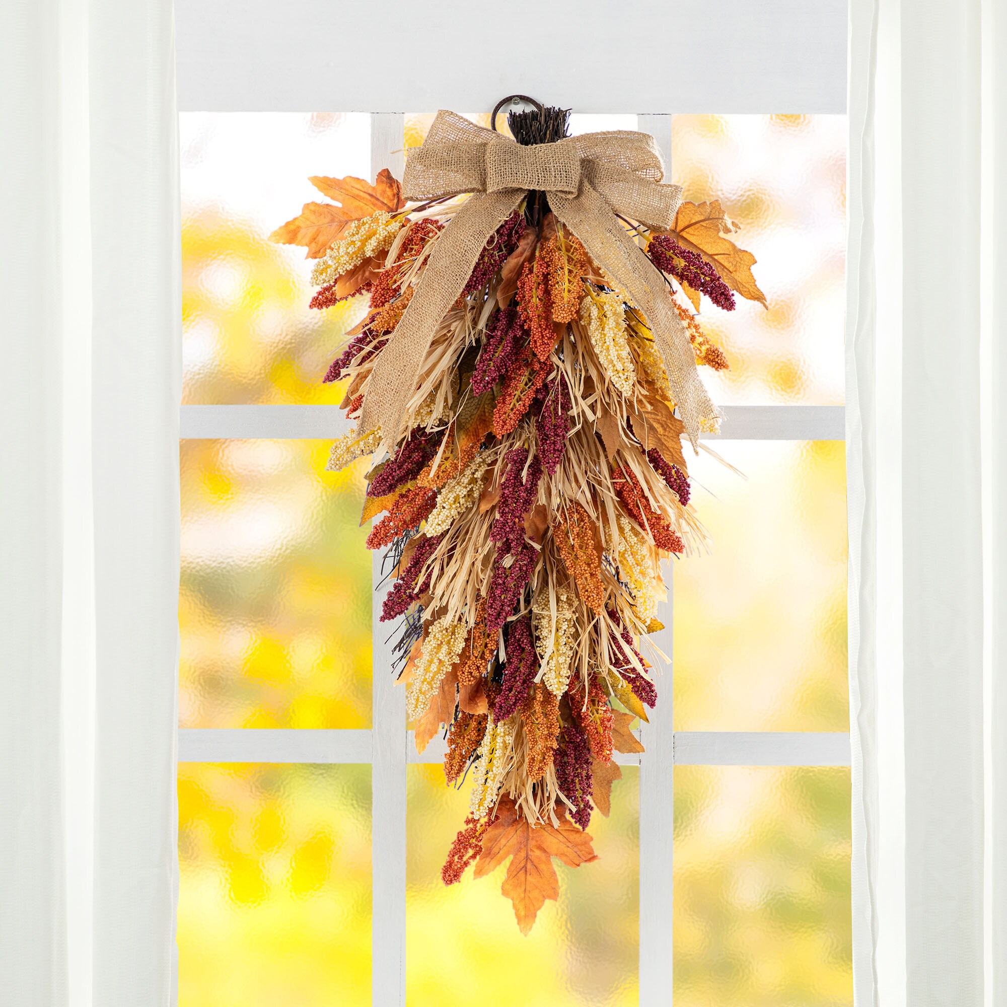 Glitzhome 2019500020 Artificial-Thanksgiving-Wreaths - View #6