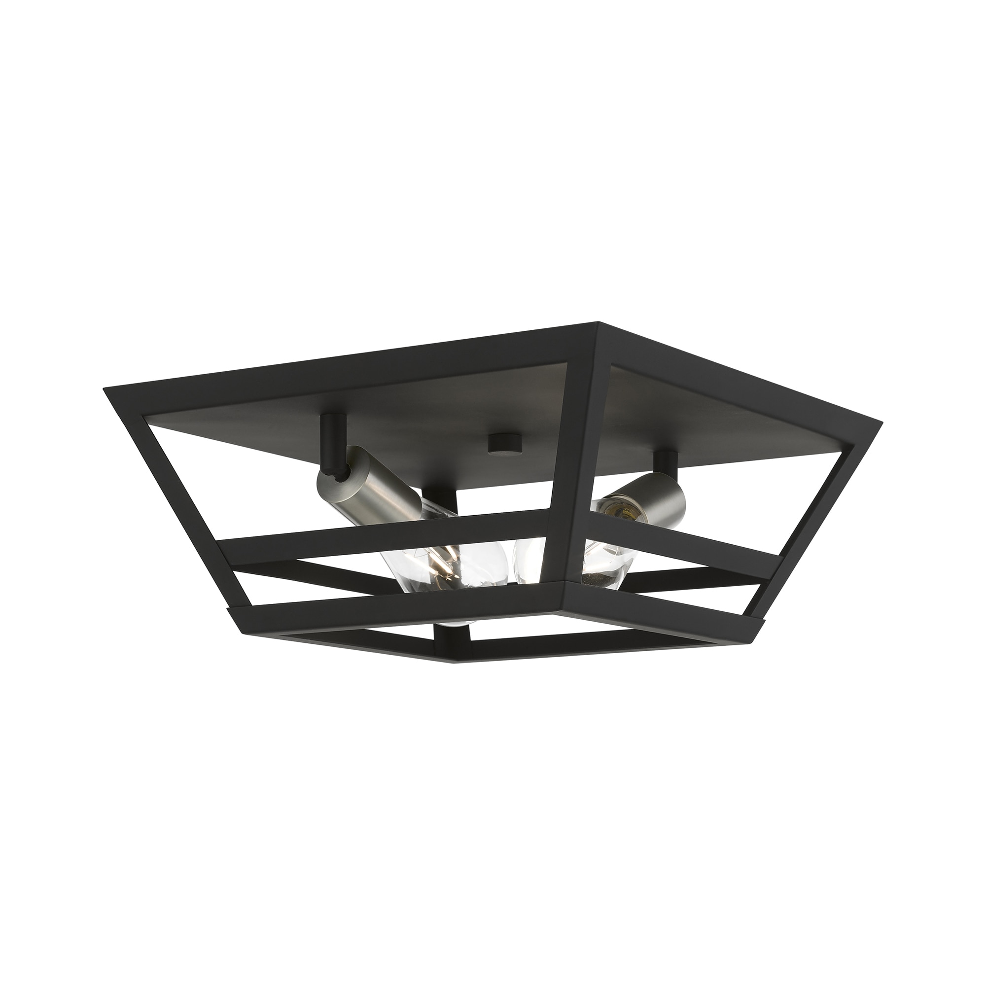 Schofield Transitional 2-Light Flush Mount in Black & Brushed Nickel