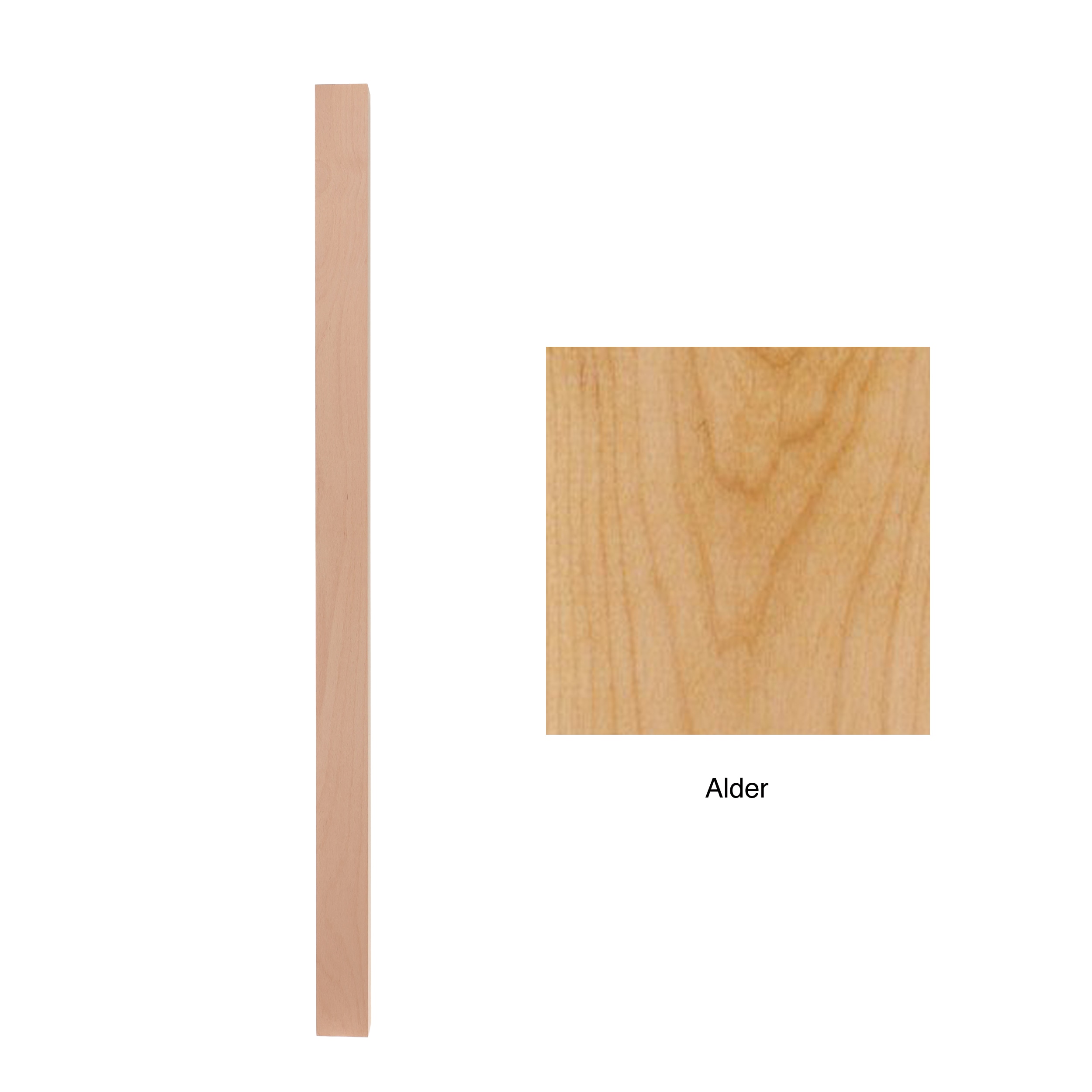 RELIABILT WG30048ALD 3-in x 48-in Unfinished Alder Universal Stair Newel Post