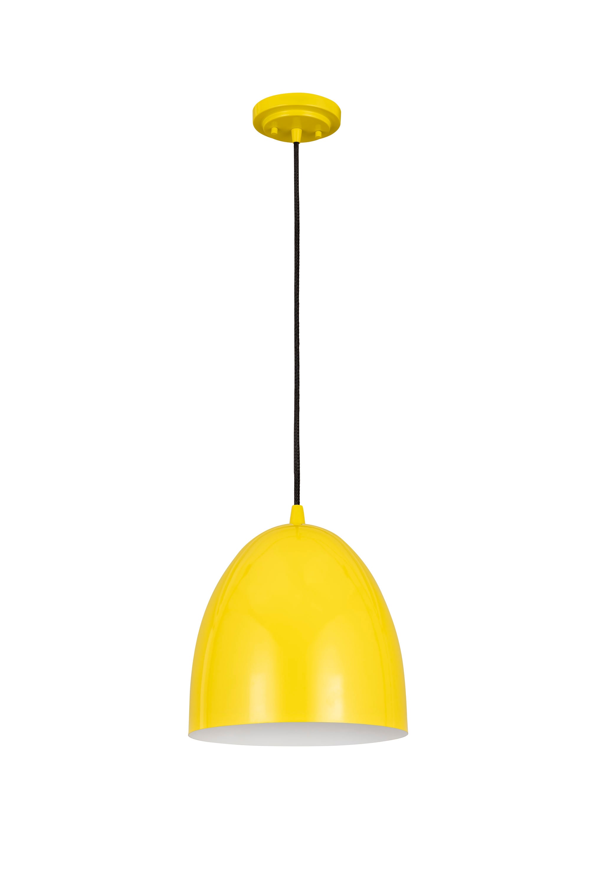Farmhouse Chic Yellow Dome LED Pendant Light, Indoor/Outdoor