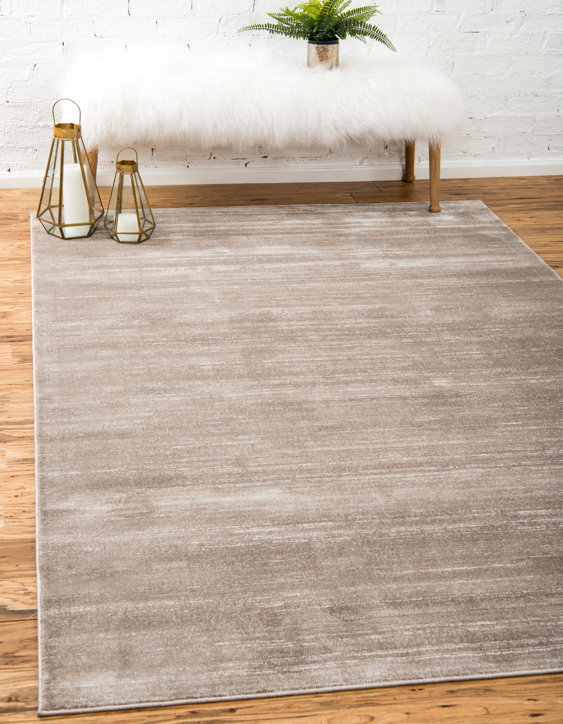 Unique Loom 3141096 Jill Zarin Madison Avenue Uptown 8 x 10 (ft) Loomed Polypropylene Brown Rectangular Indoor Distressed/Overdyed Industrial Area rug