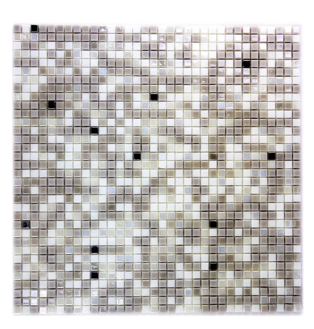 Abolos LWSREF0312-GO Galaxy Light Gray 12-in x 12-in Glossy Glass Patterned Mosaic Floor and Wall Tile ( 13-sq ft Carton )