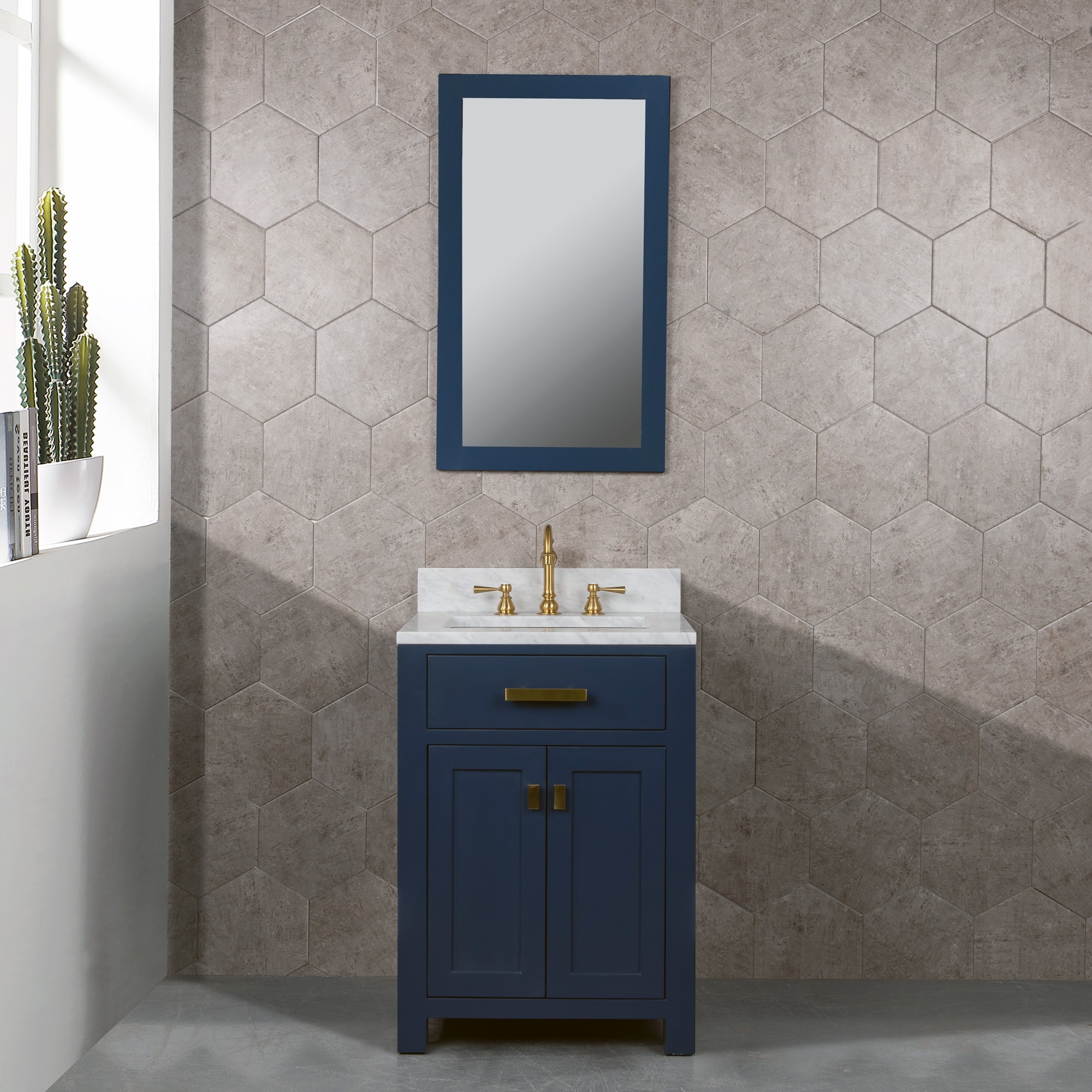 24 Bathroom Vanity With Top Sink And 2 Drawers, Blue - Modernluxe : Target