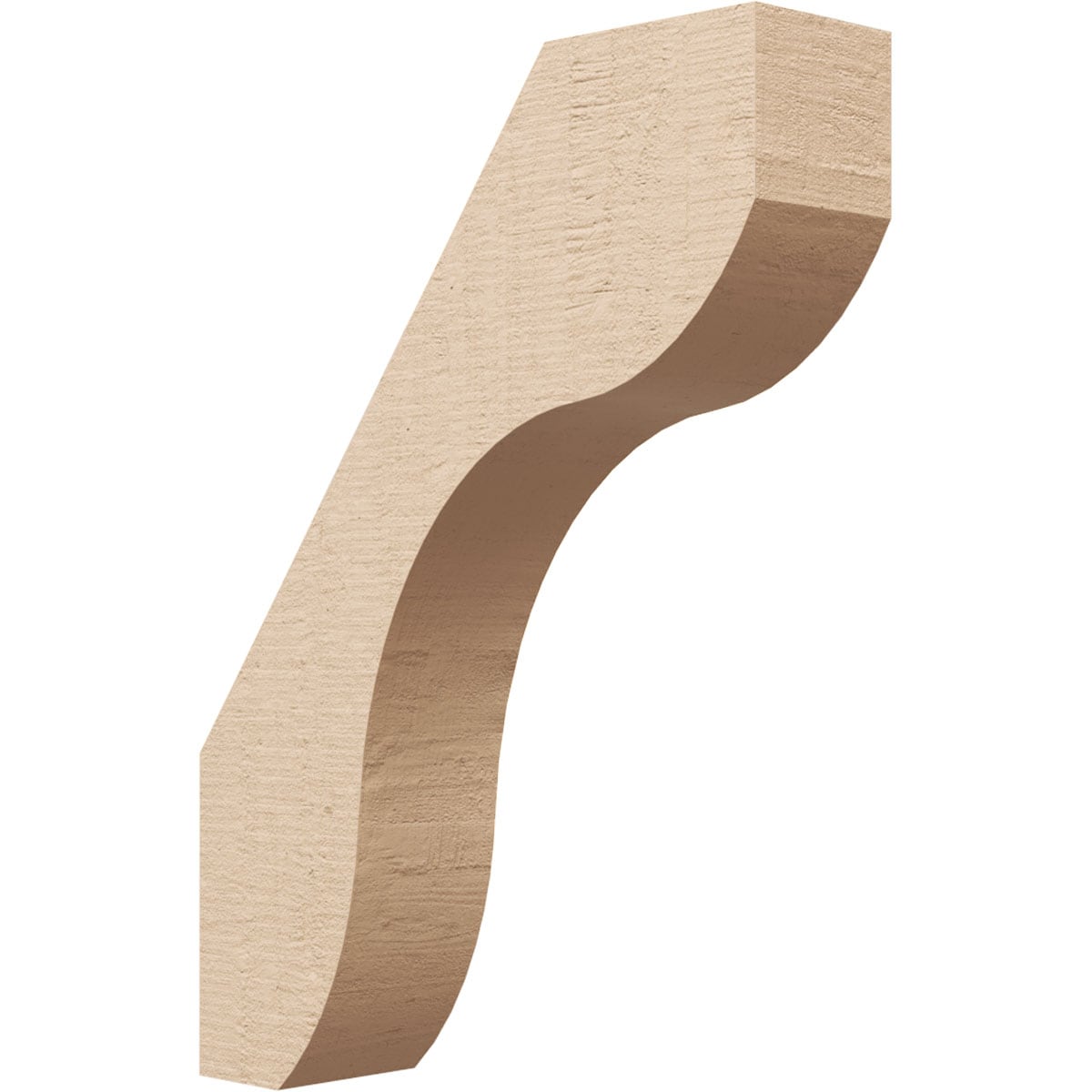 Ekena Millwork BRCUR03X12X16STARCPR 3-in x 16-in x 12-in Primed Urethane Stanfield Woodgrain TimberThane Knee Brace