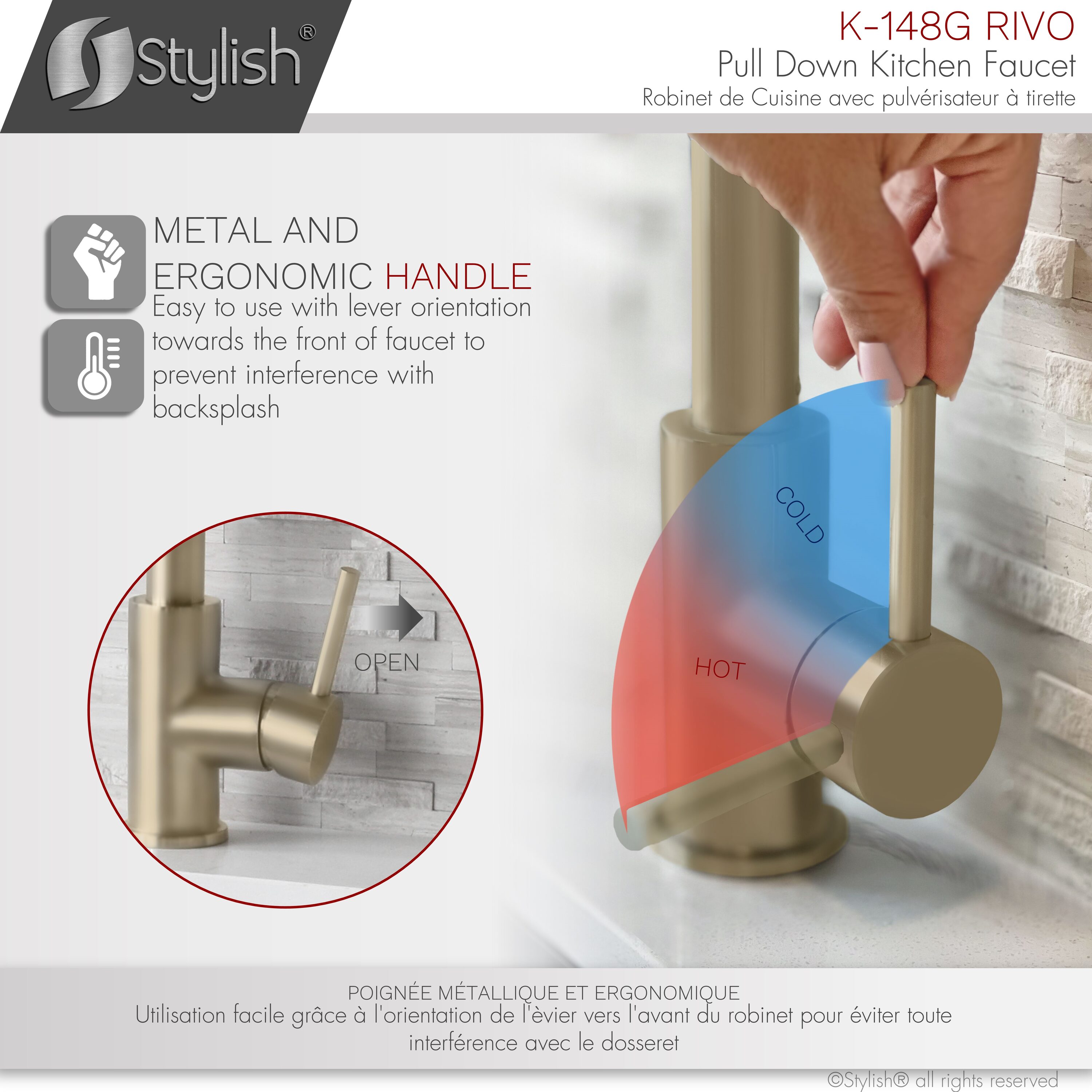 Stylish K-148G Kitchen-Faucets - View #7