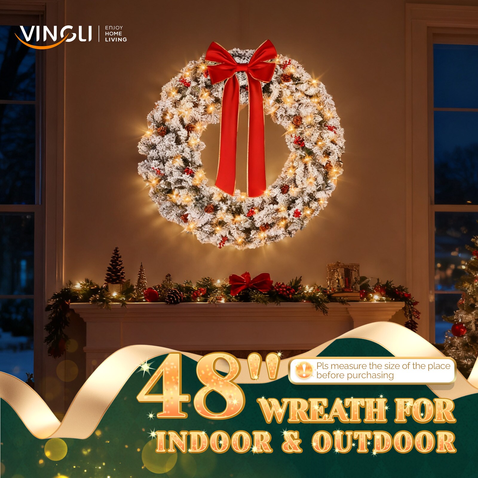 VINGLI LS-G61000566 Artificial-Christmas-Wreaths - View #4