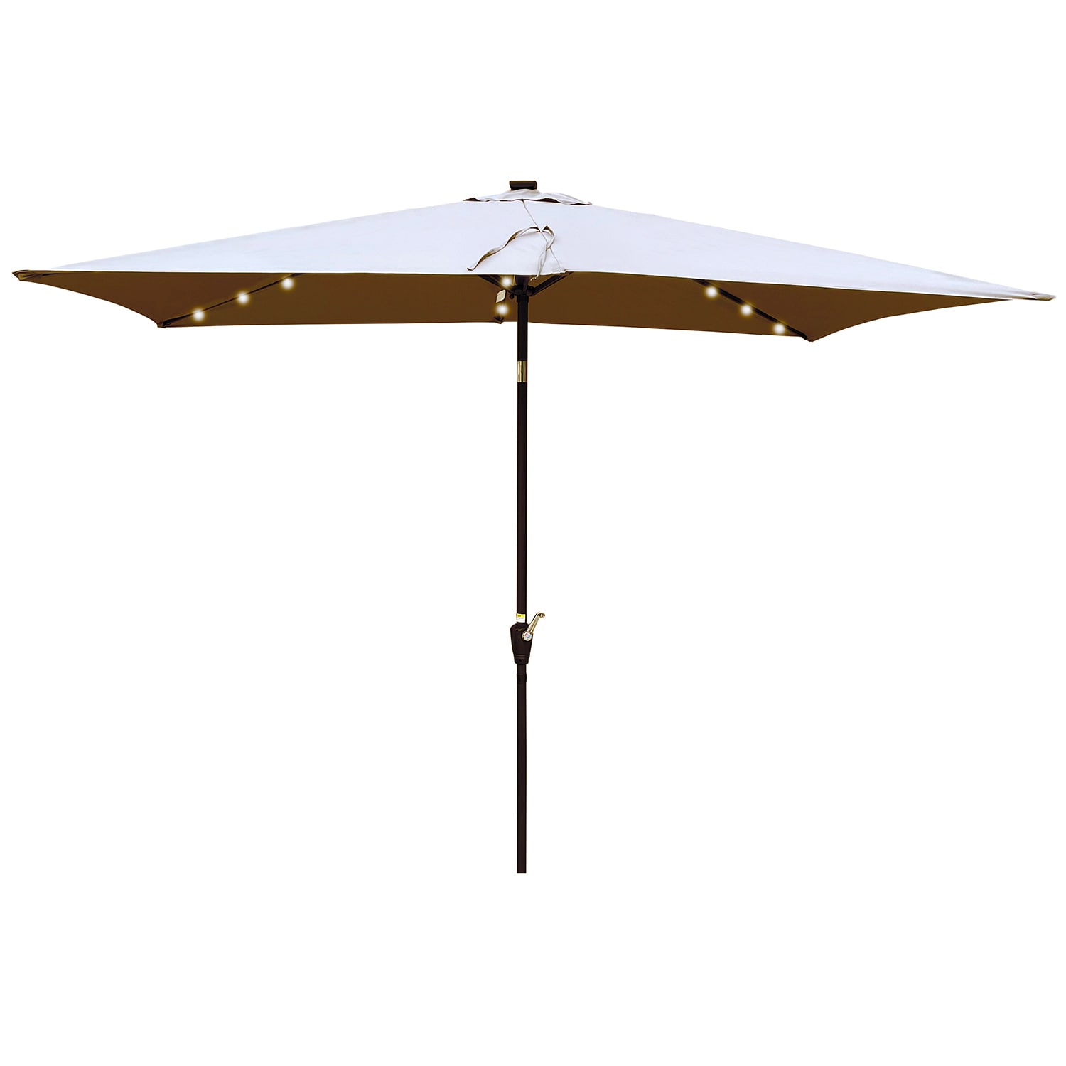 SINOFURN SYA810039RD 10-Feet Steel Gray Market Patio Umbrella with Lights and