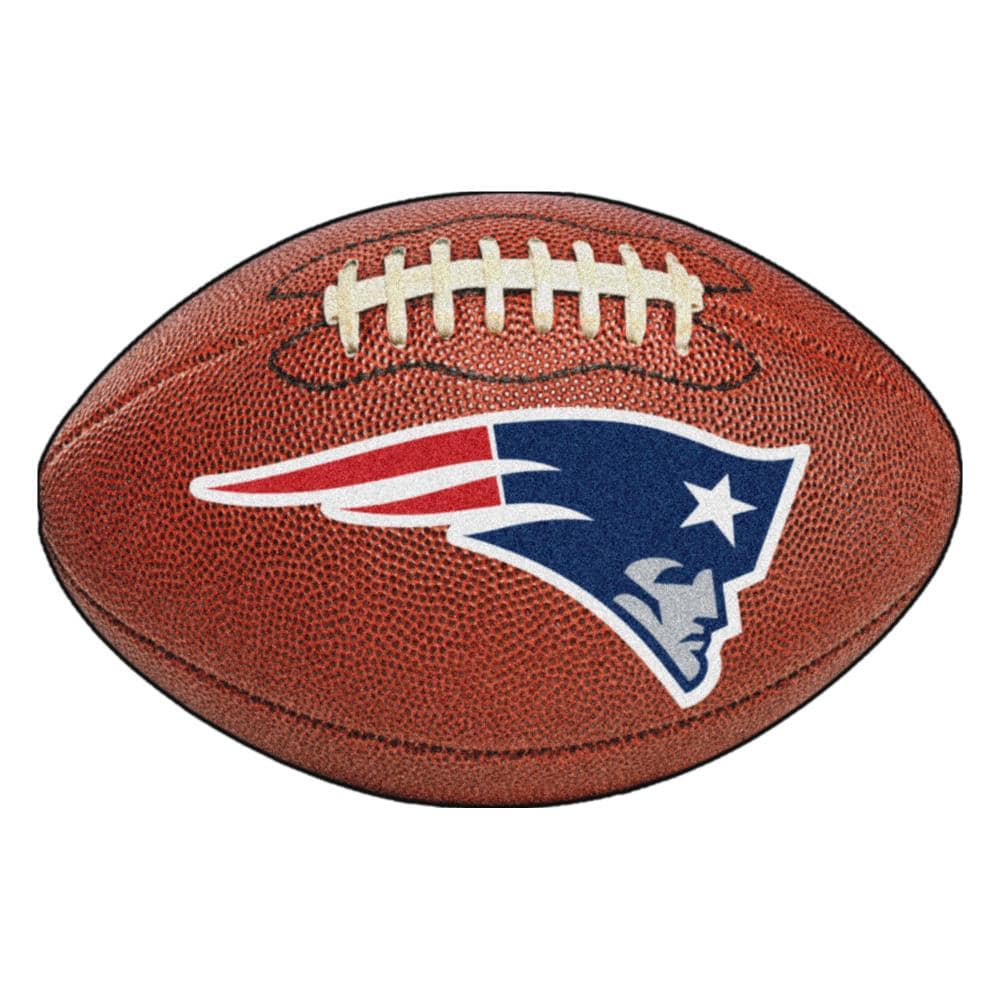 FANMATS 5799 New England Patriots 32.5-in x 20-in Photo-realistic Brown Nylon Non-Slip Grip Indoor Decorative Sports Door Mat