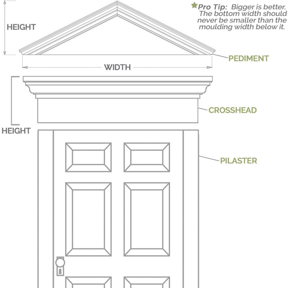 Dentil Pediment Black Wall Mirror with Hooks