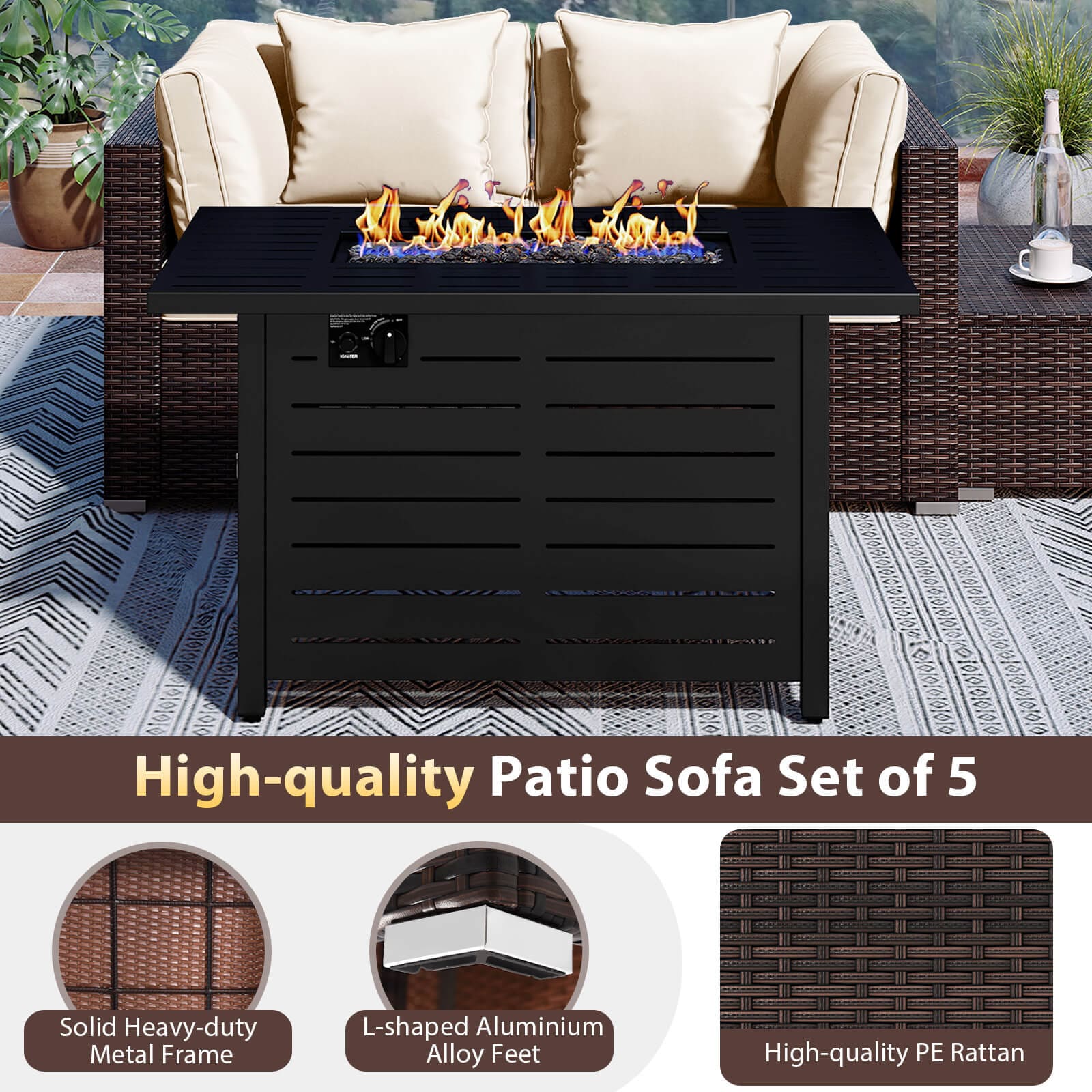Costway CSHY005353 Patio-Conversation-Sets - View #7