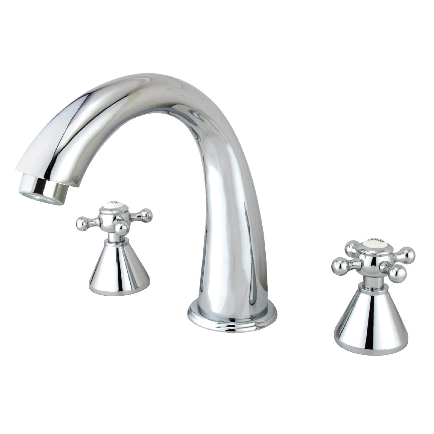 Kingston Brass Roman Polished Chrome 2-handle Deck-mount Roman High-arc ...