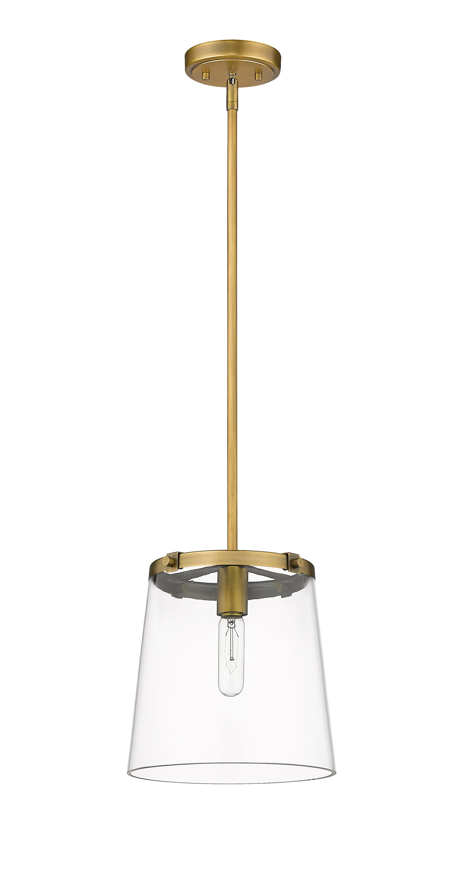 Callista Rubbed Brass 10" Contemporary Pendant Light
