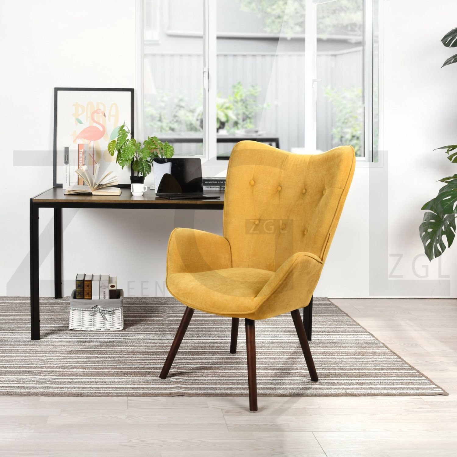 JASMODER W131470858 Yellow Twin Composite Platform Bed