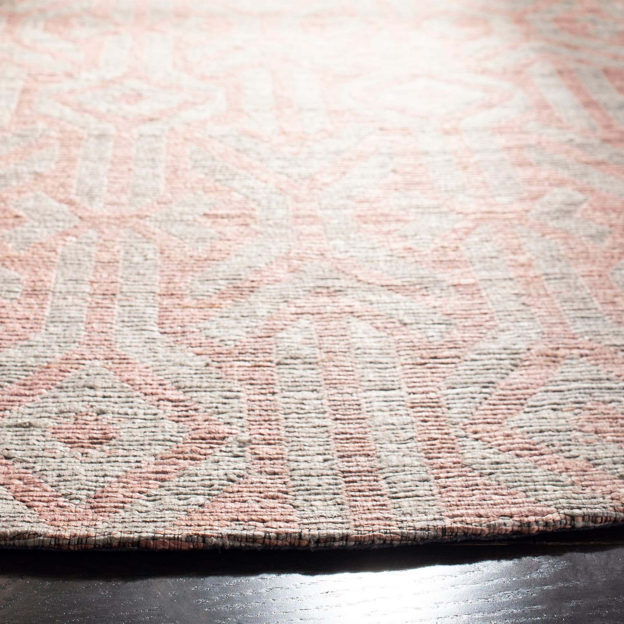 Cape Cod Blue and Rust Hand-Knotted Cotton Area Rug