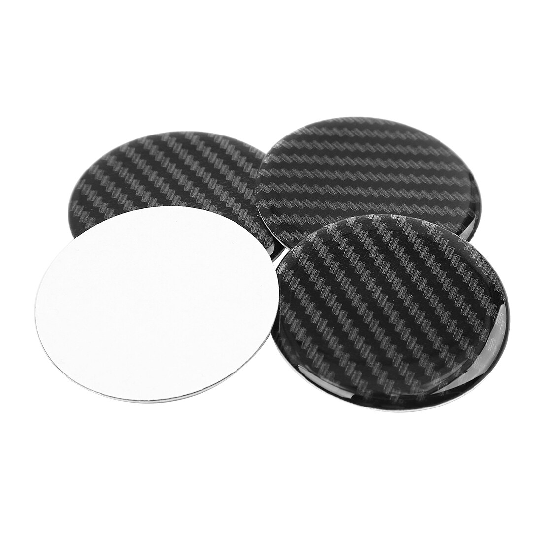 Unique Bargains 50mm Carbon Fiber Style Wheel Center Hub Cap Emblem ...
