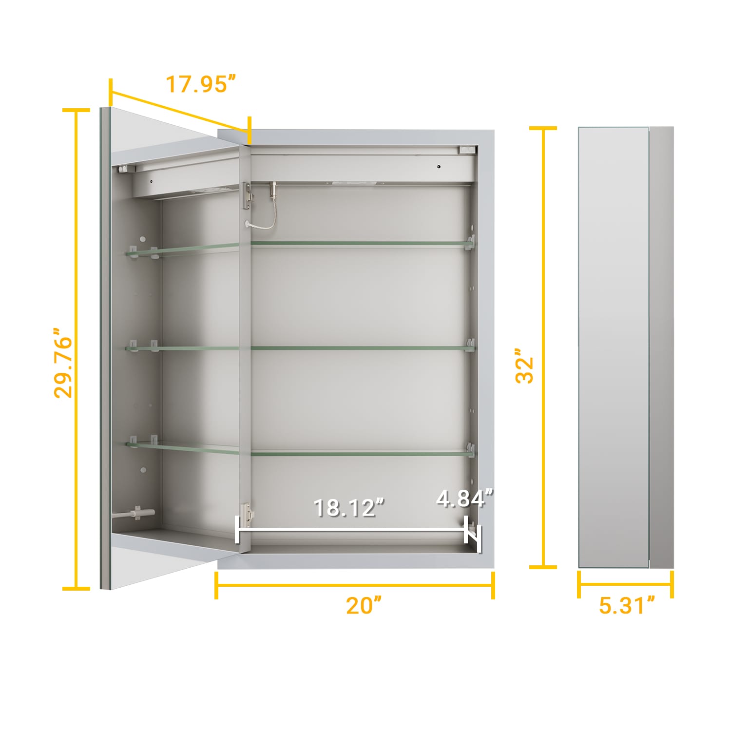 QueenFun BLMC2032 Bathroom-Medicine-Cabinets - View #7