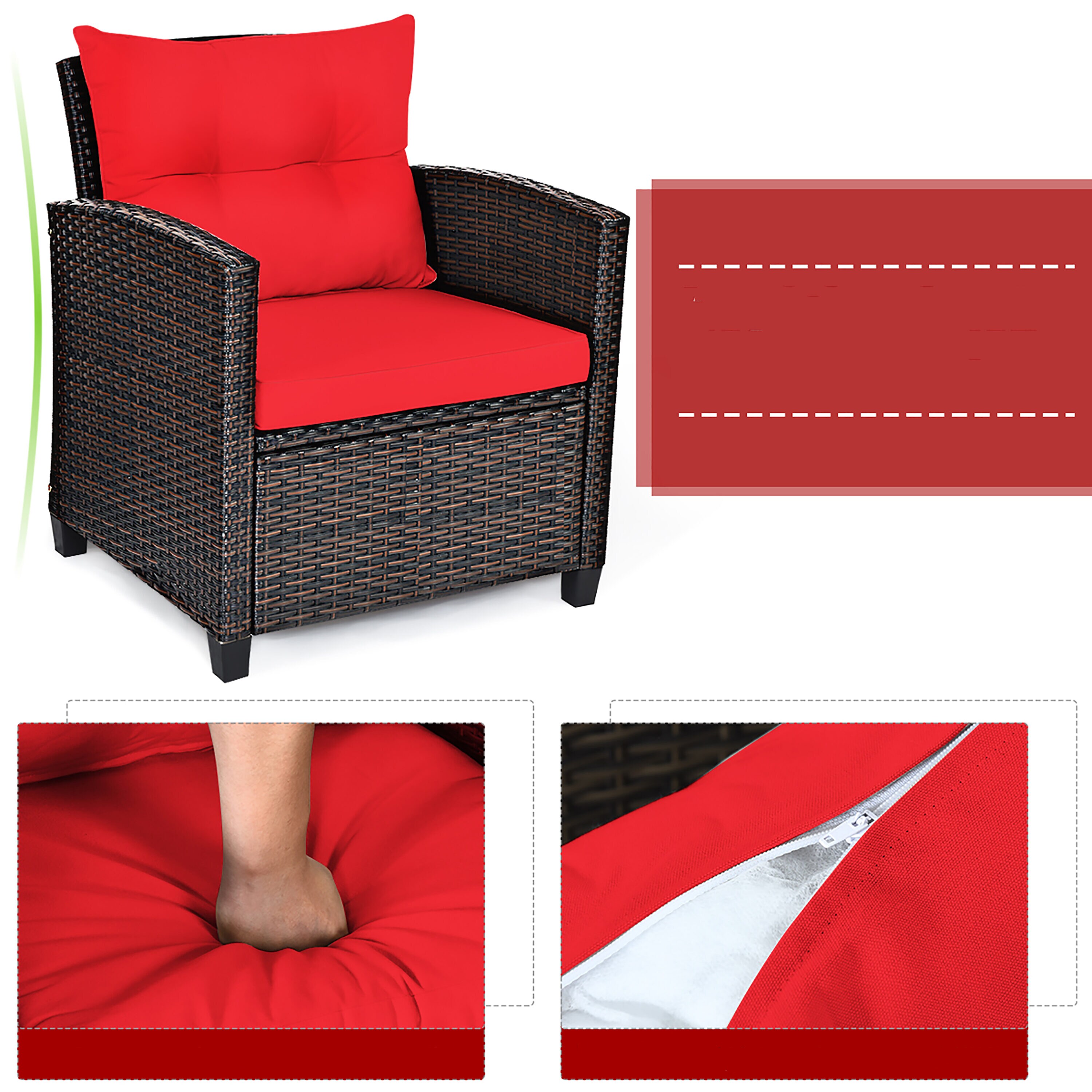Costway HW63759RE Patio-Conversation-Sets - View #3