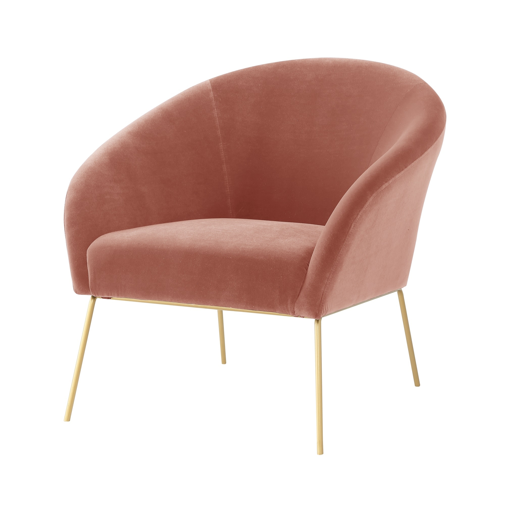 Nicole Miller NAC105-02BH-LS Darrell Modern Blush/Gold Velvet Accent Chair