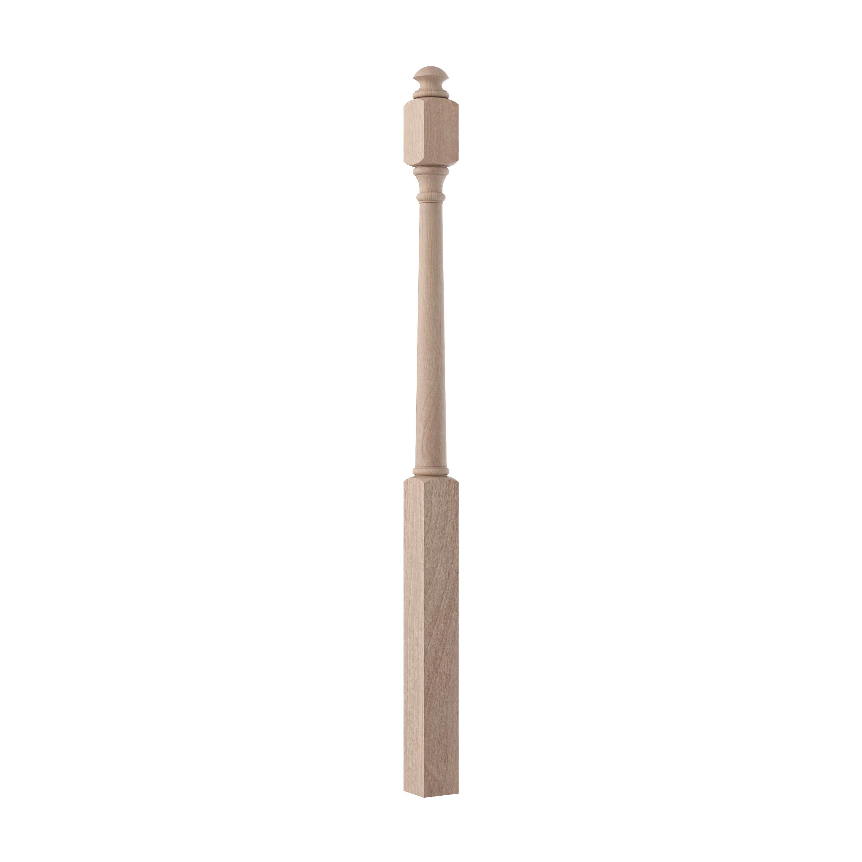 Crown Heritage 4434042 Colonial 3-in x 54-in Unfinished Beechwood Universal Stair Newel Post