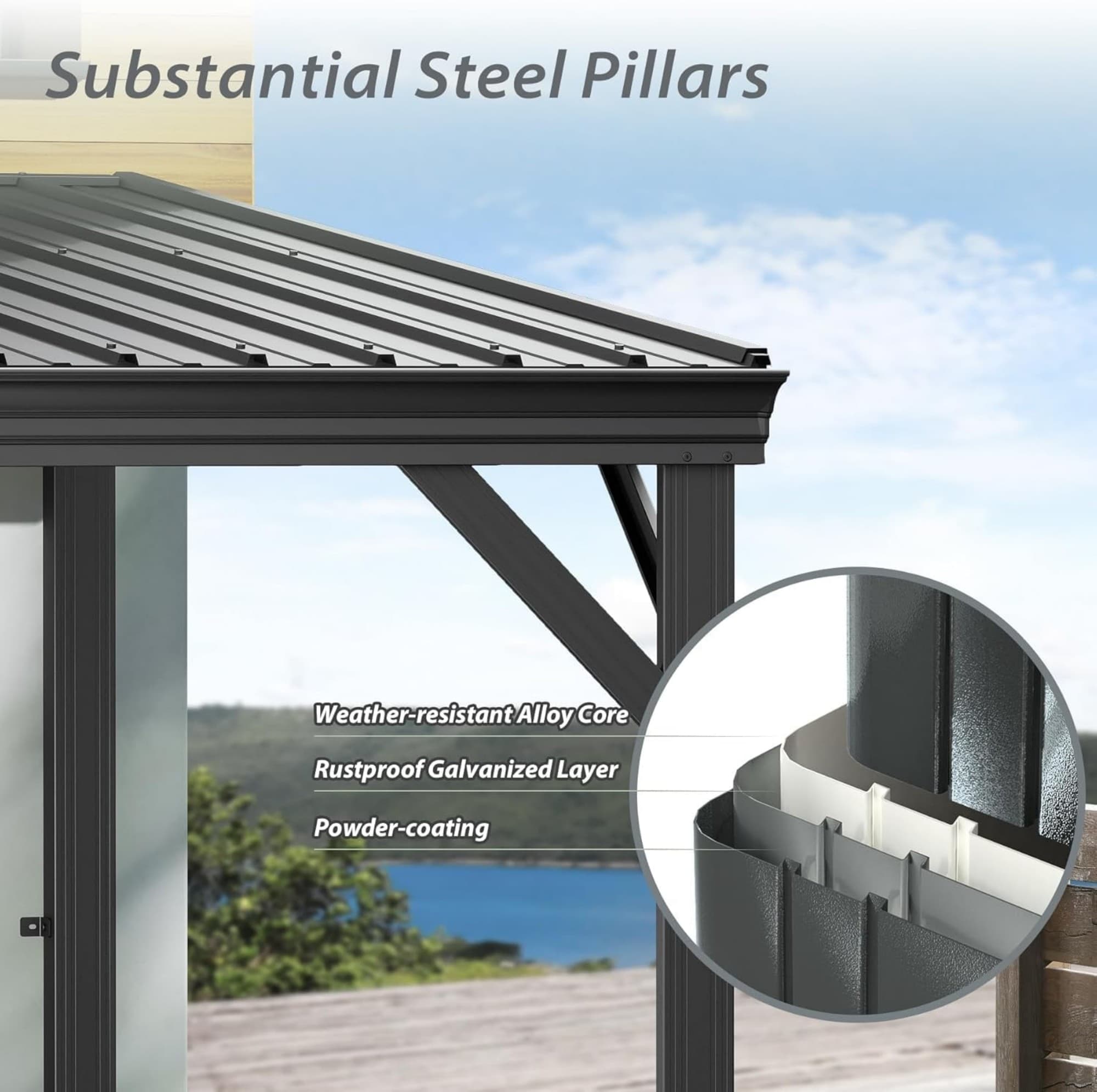 ToolCat LS1-134-HWP Wood-Resin-Gazebos - View #6