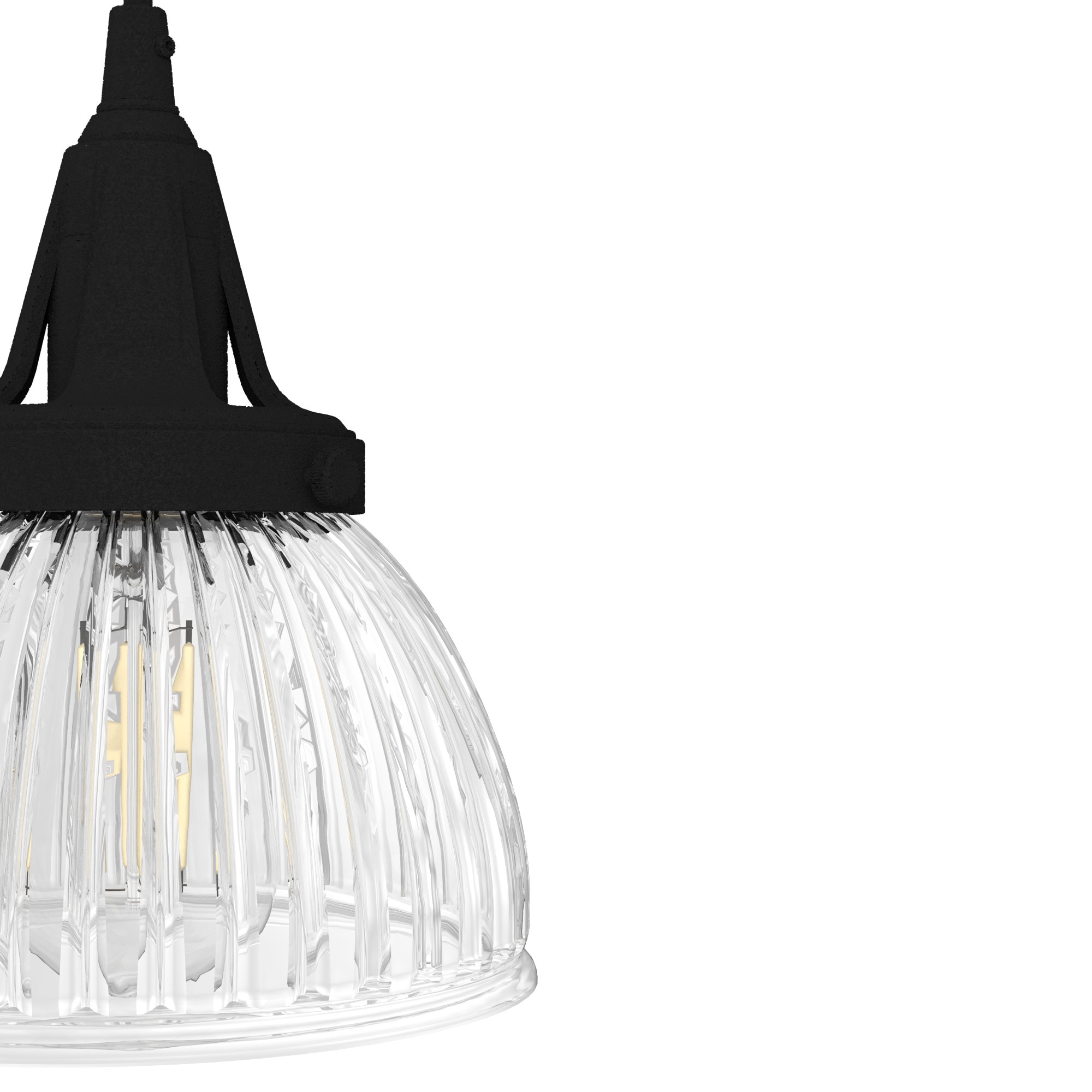 Cypress Grove Natural Iron 3-Light Fluted Glass Cluster Pendant