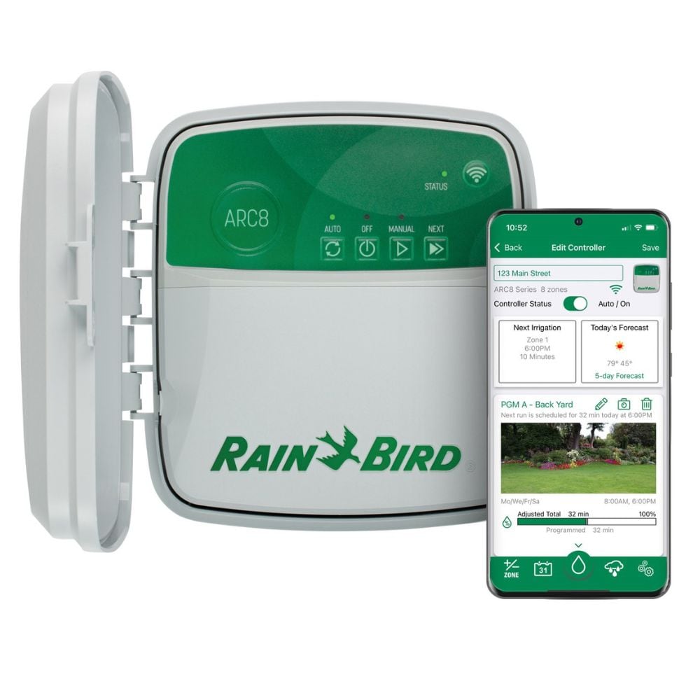 Rain Bird 8 -Station Digital Wi-Fi Compatible Indoor/Outdoor Smart Compatible Irrigation Timer