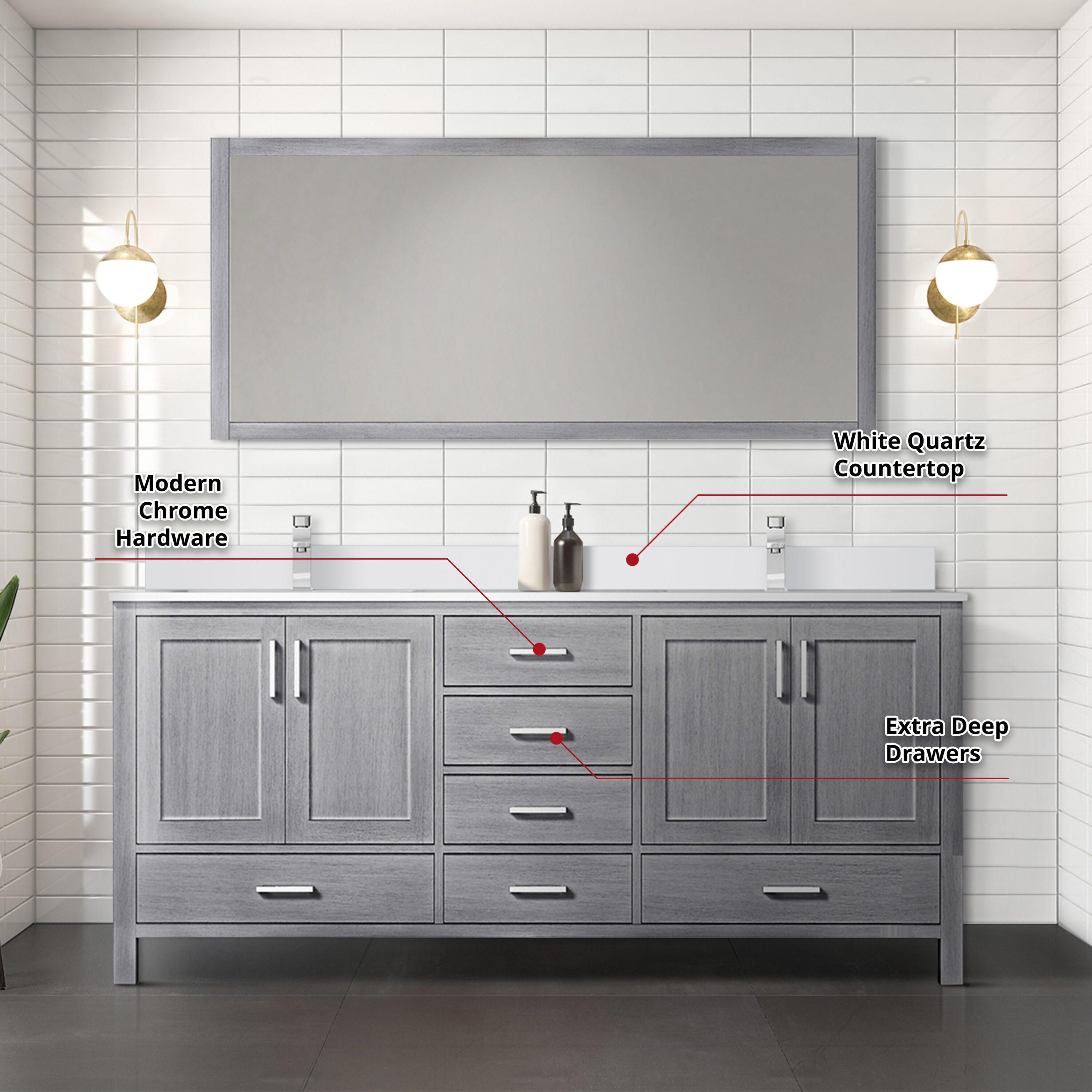 Lexora LJ342272DDWQ000 Bath-Vanity-Combo - View #7