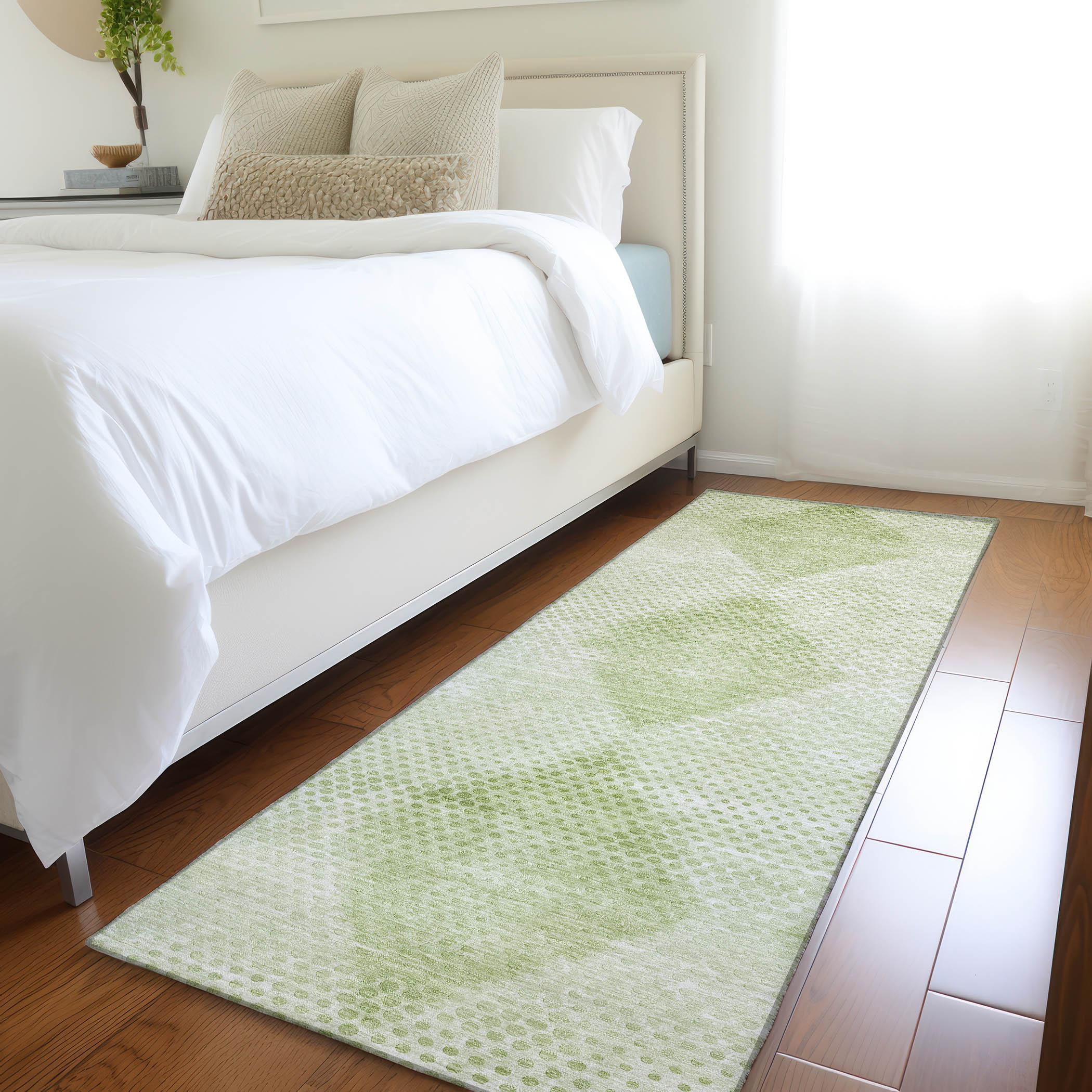 Addison Rugs ACN539MZ2X8 Chantille 2 x 7 (ft) Polyester Mint Rectangular Indoor/Outdoor Abstract Mid-Century Modern Machine washable Area rug