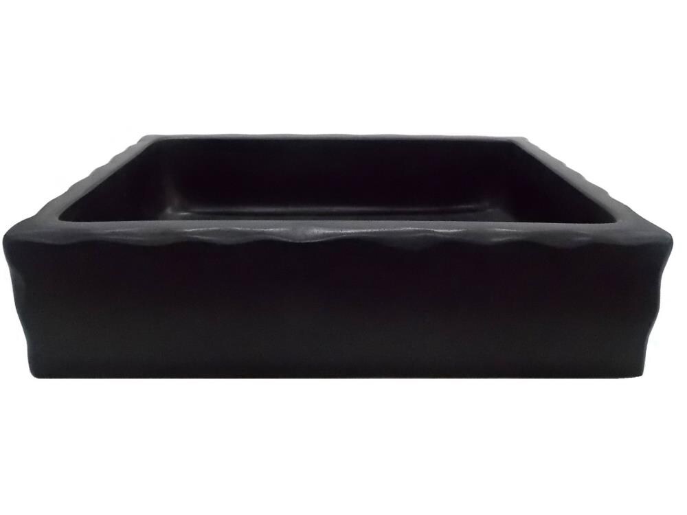 Eden Bath 20'' Black Stone Rectangular Vessel Sink