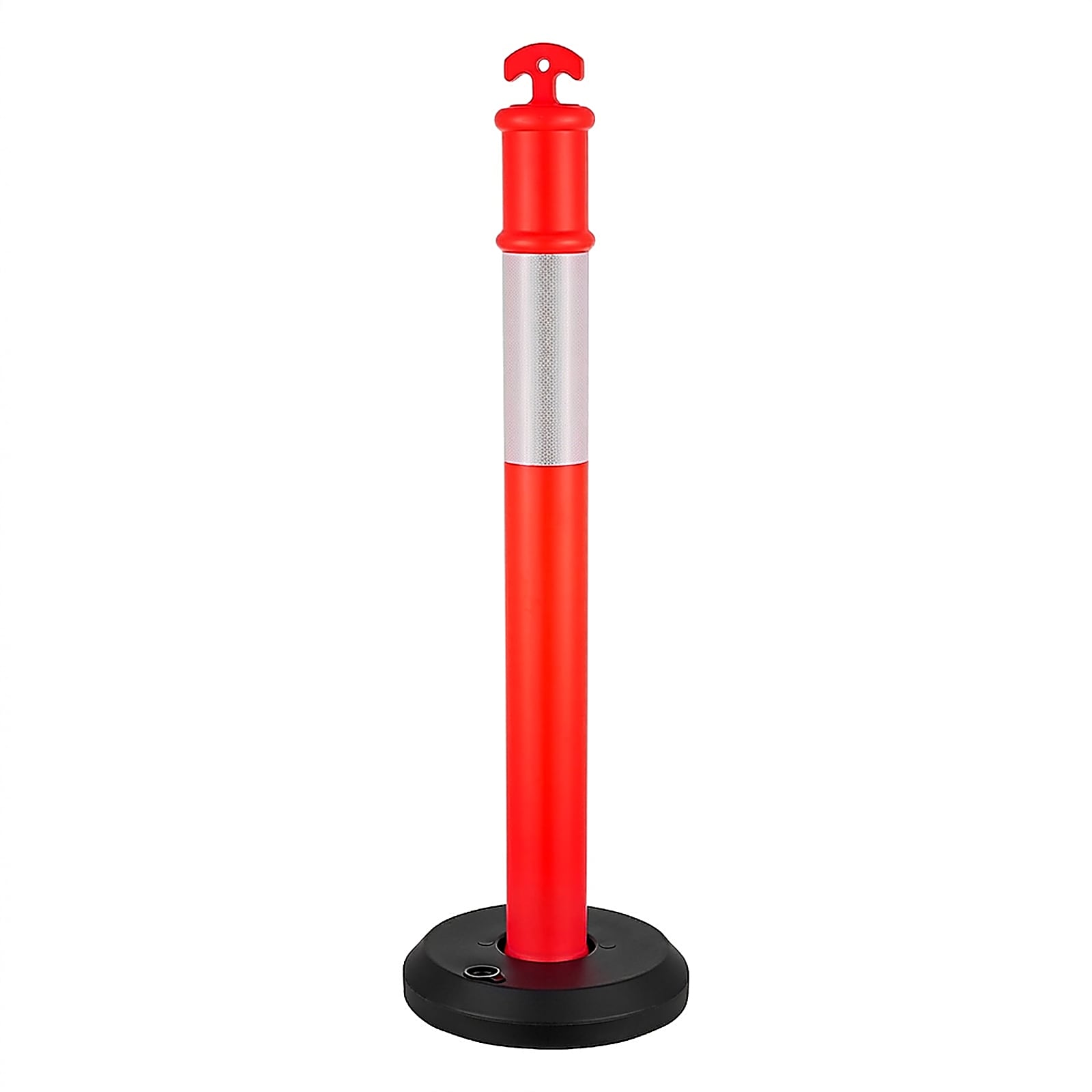GIVIMO 6-pack 48-in Traffic Delineator Posts Red Safety Cones with Fillable Base Reflective Strips Heavy-Duty LDPE PE Posts for Construction Site Parking Lot Crowd Control #LW108GIVSS3928