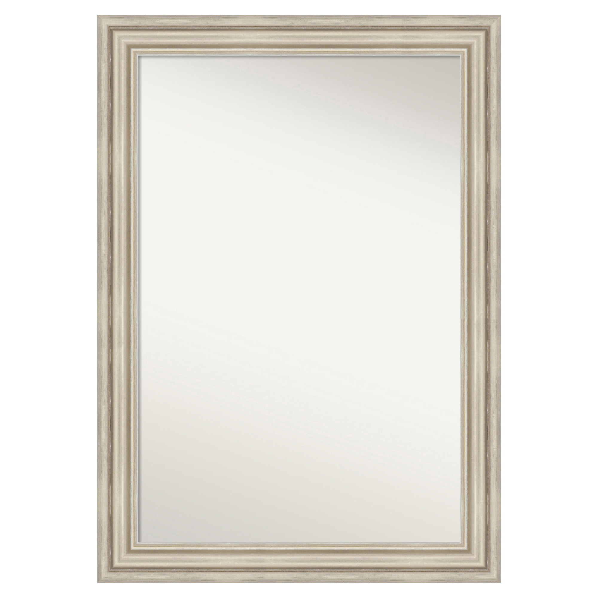Amanti Art - Non-Beveled Mirror Sierra Silver Framed Wood Bathroom Wall Mirror 41.5 x 29.5 in.