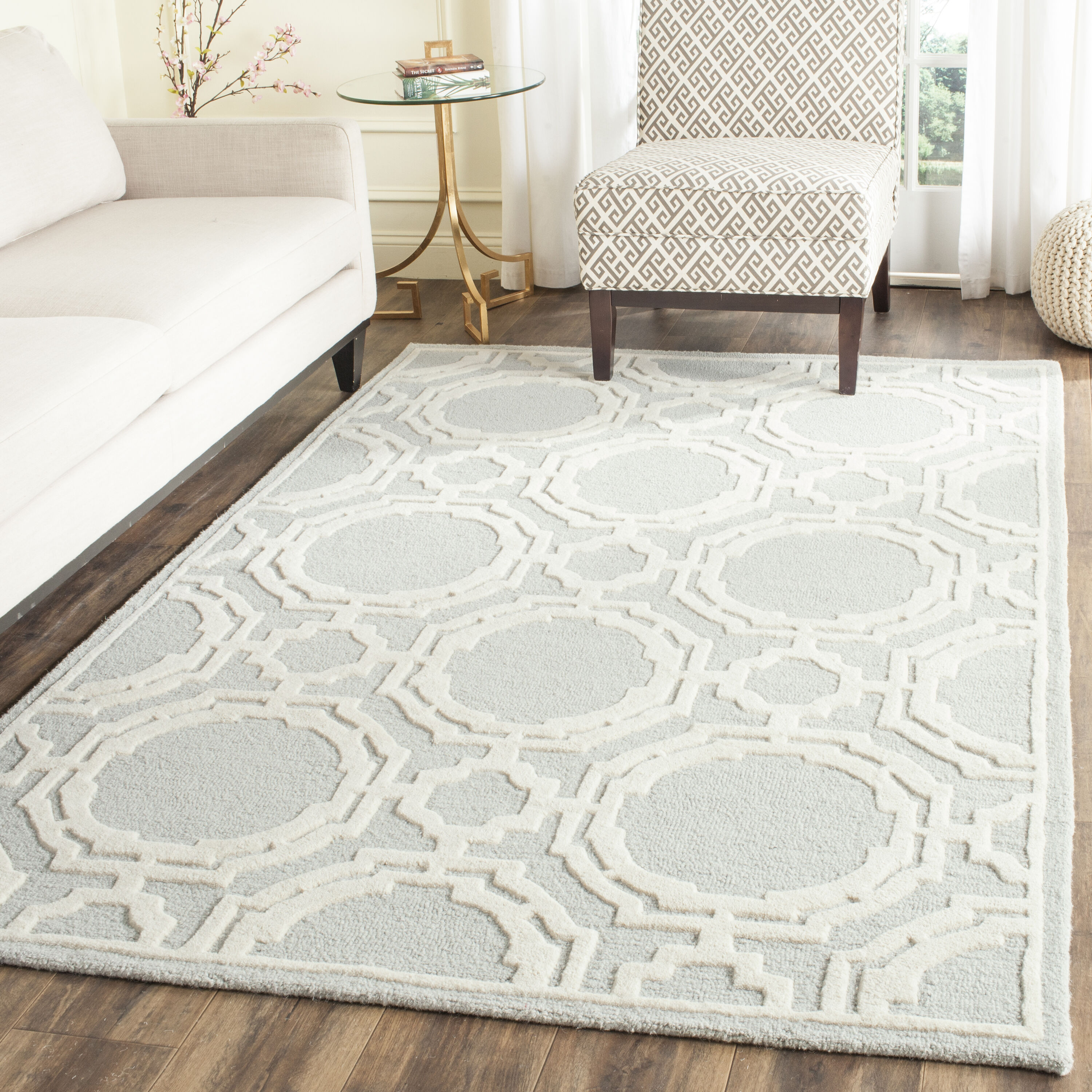  Cambrdge 721 Gray/Ivory Contemporary 5ft x 8ft Medium Rectangle Rug