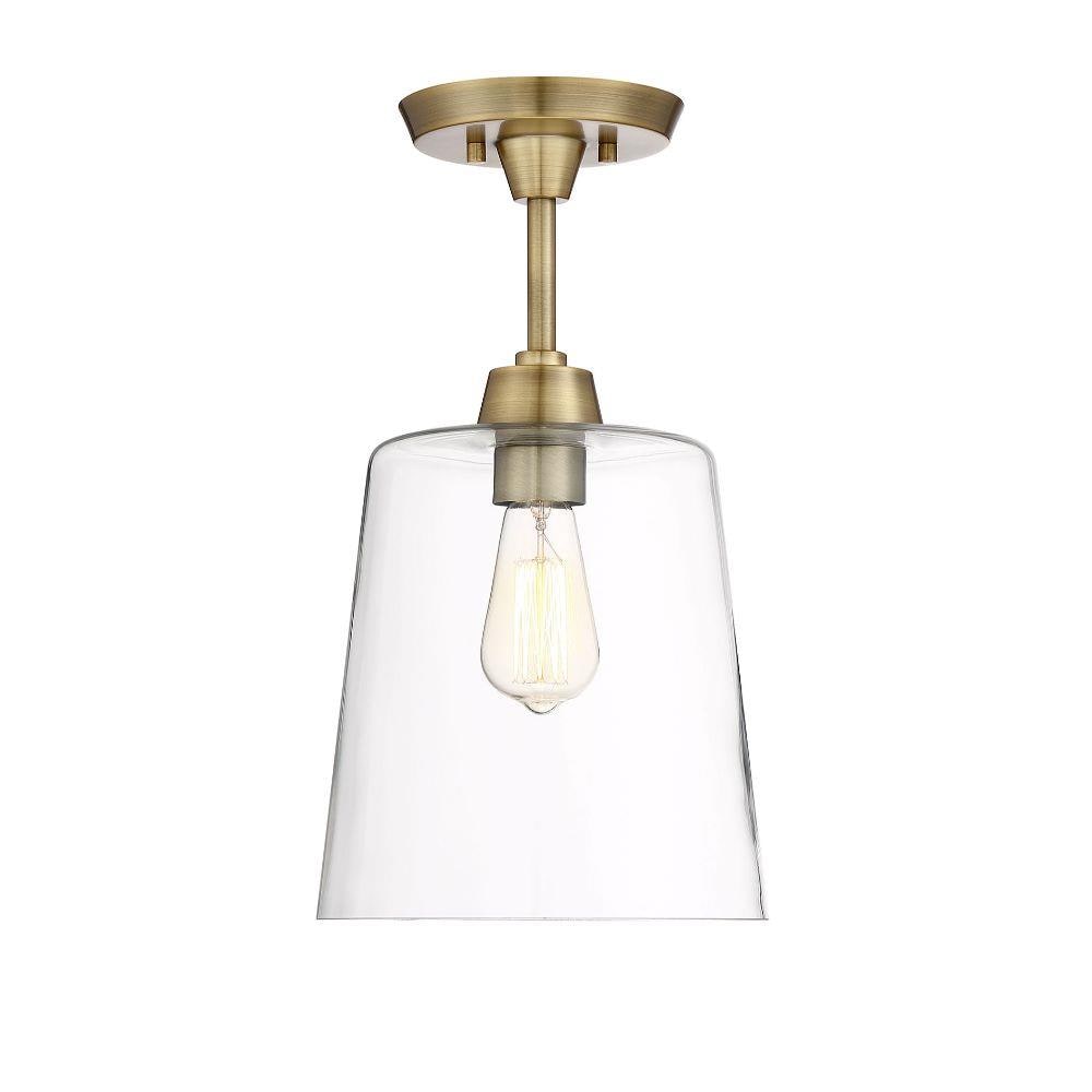  LW-SH511969 1-Light 10-in Natural Brass Semi-Flush mount light