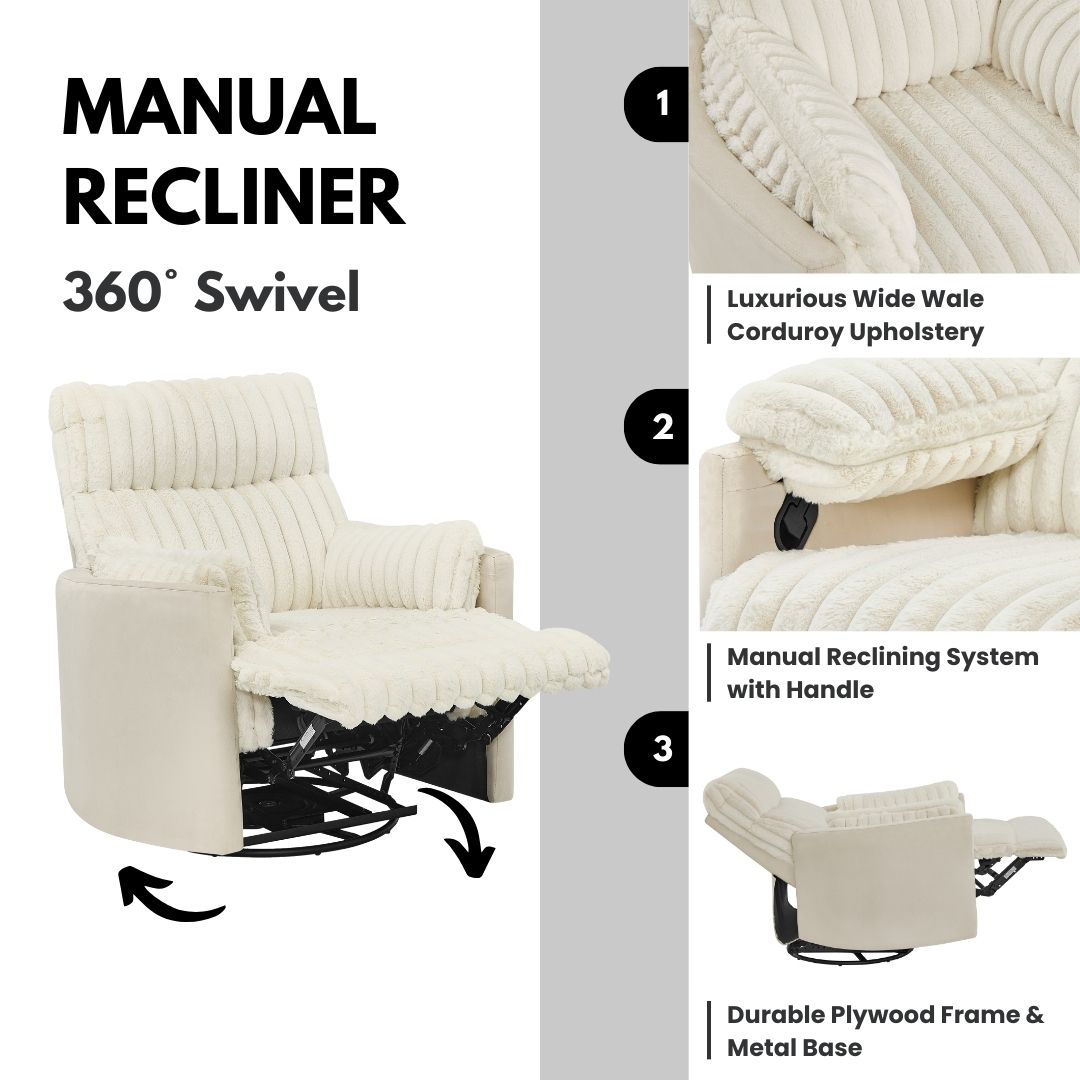 Roundhill Furniture LRH4131WH recliners - View #5