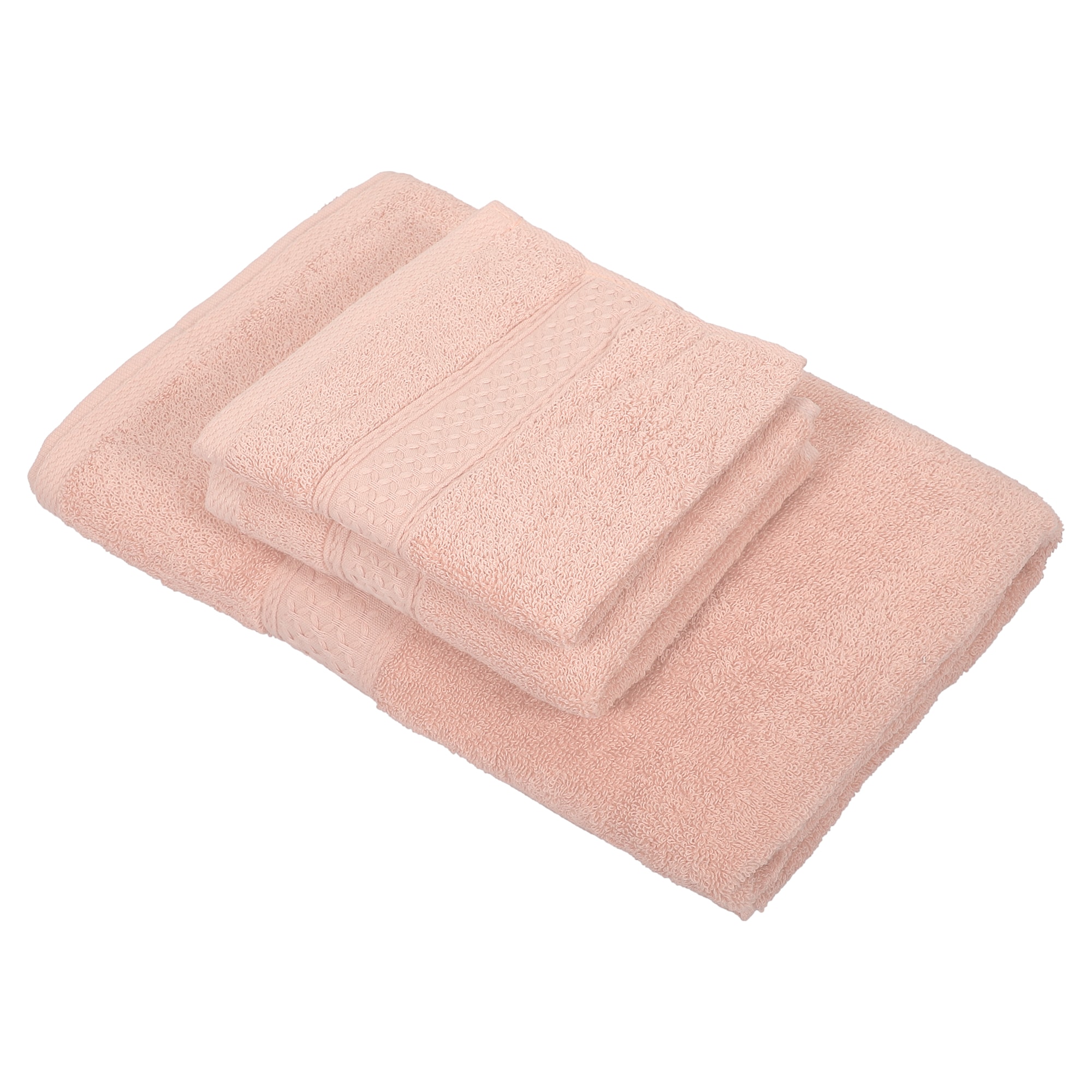 Unique Bargains 3pcs Cotton Bath Towel Plain Soft Absorbent Cotton Bath Towel Classic Design Light Pink 27.56 Inch x55.12 Inch