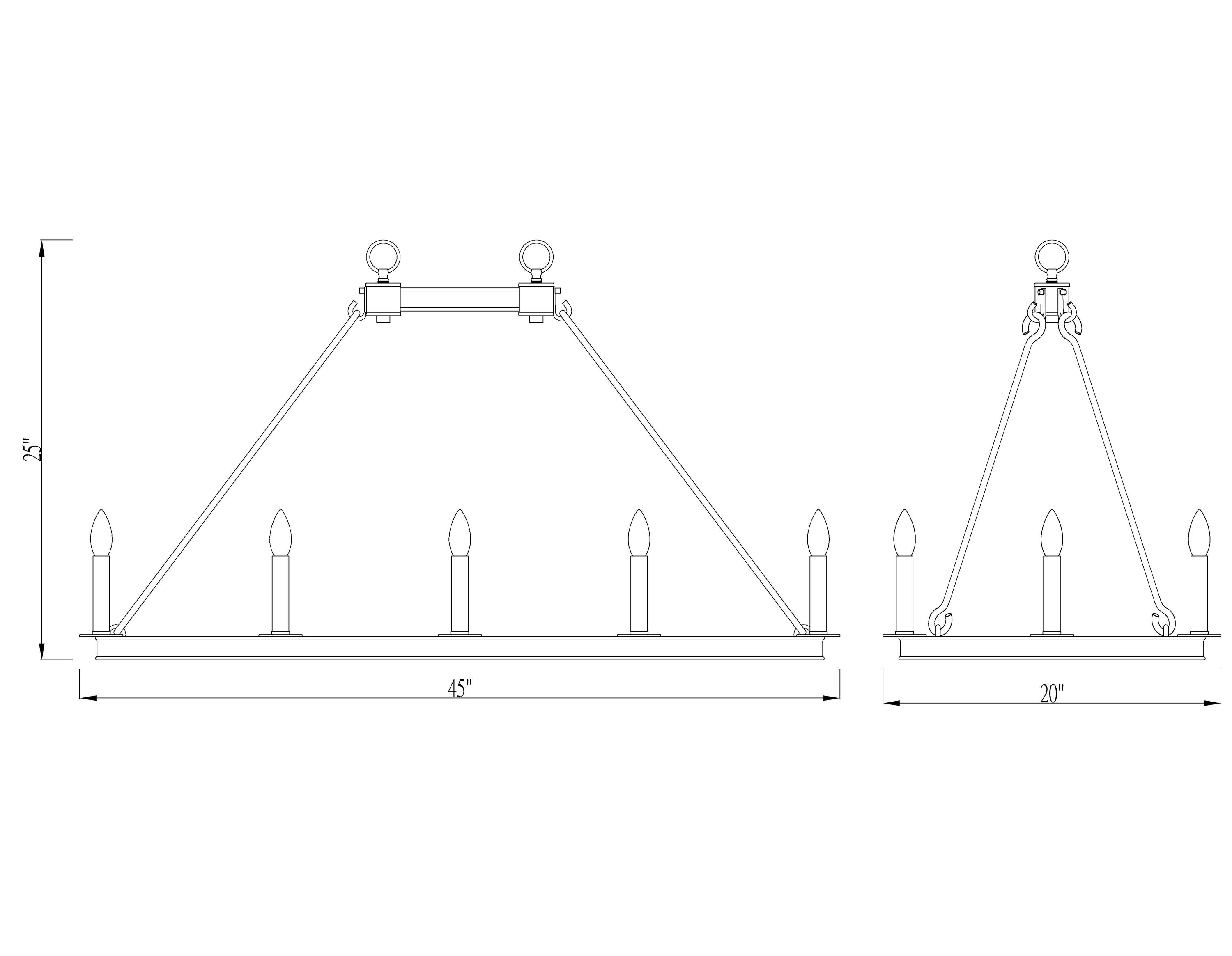 Matte Black Steel 12-Light Candle Island Chandelier