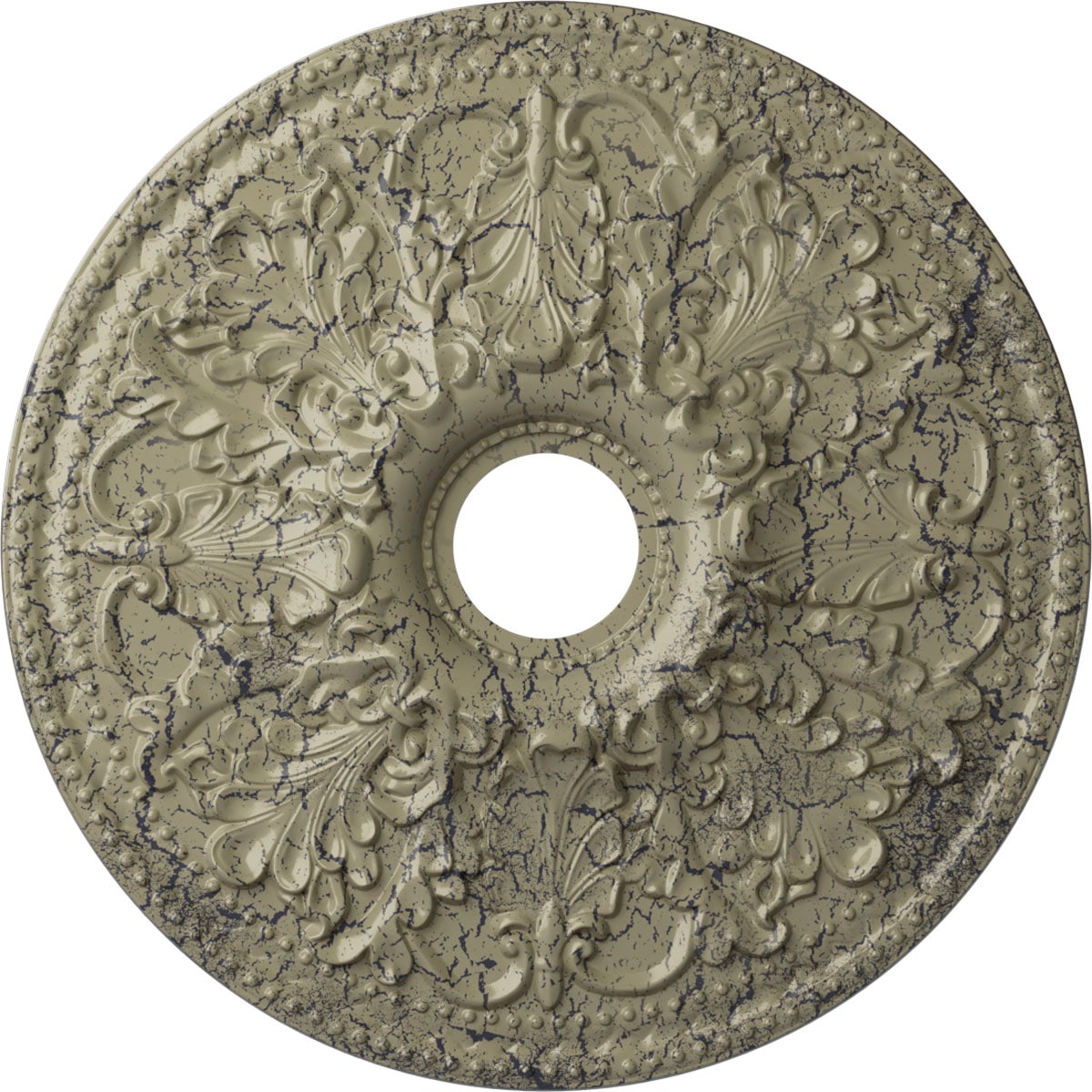 Ekena Millwork CM23ASCSC Ashley 23.875-in W x 23.875-in L Painted Castle Stone Crackle Polyurethane Whole Ceiling Medallion