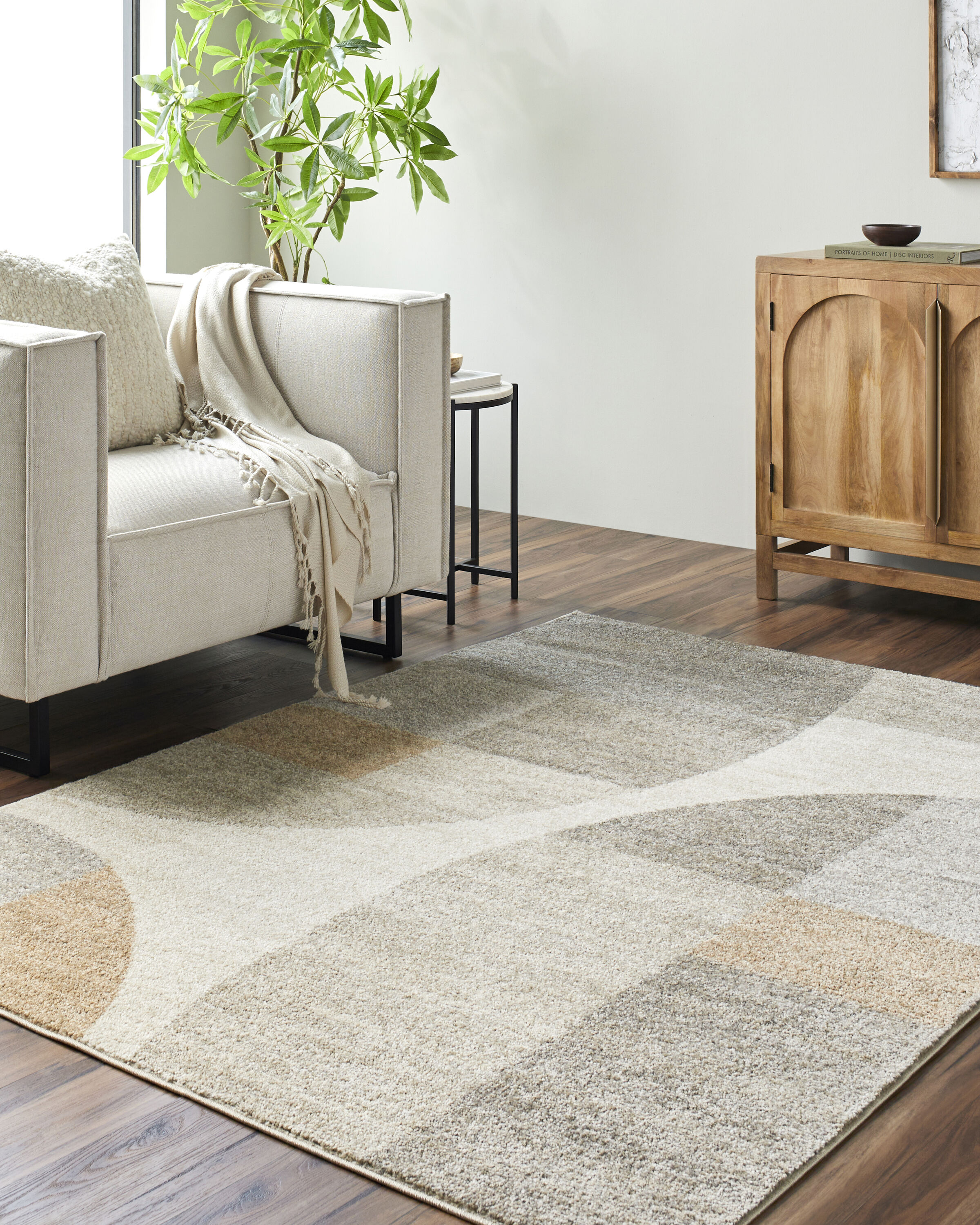 Livabliss HYP2302-71010 Hyde Park 8 x 10 (ft) Polypropylene Light Brown Rectangular Indoor Abstract Mid-Century Modern Area rug