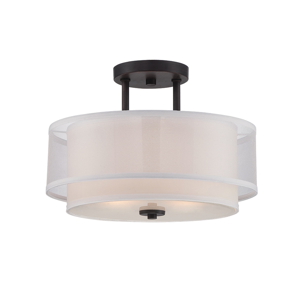 Designers Fountain 86111-BBR Fusion 1 -Light 16-in Bronze Semi Flush Mount Light