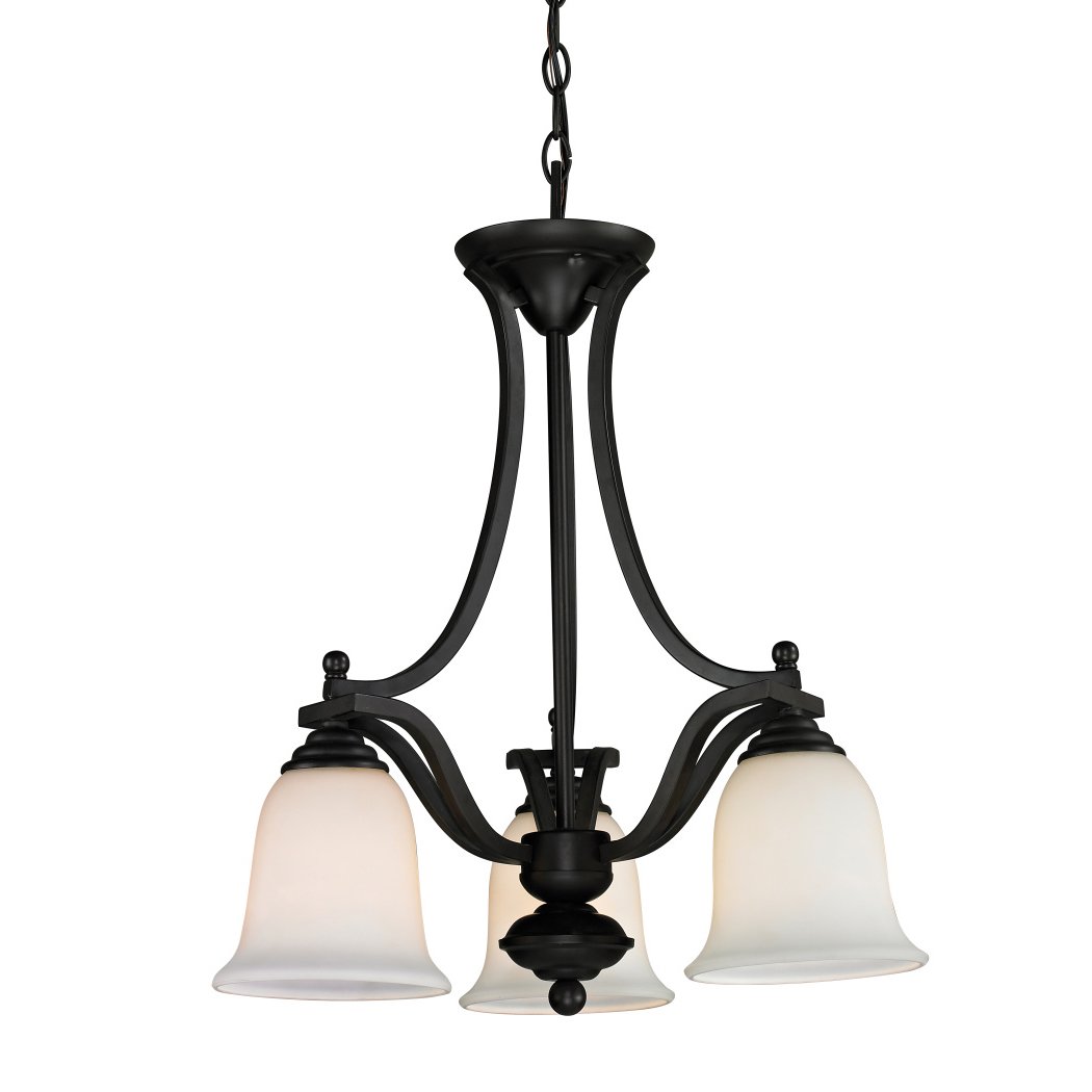 Z-Lite 703-3-MB Lagoon 3-Light Matte Black TransitionalChandelier