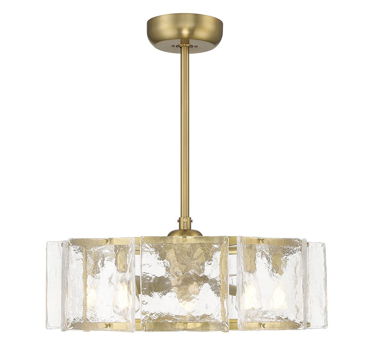 Savoy House 27-FD-8201-322 Genry 14-in Warm Brass with Gold Blades Fandelier Ceiling Fan With Light and Remote ( 3 -Blade )