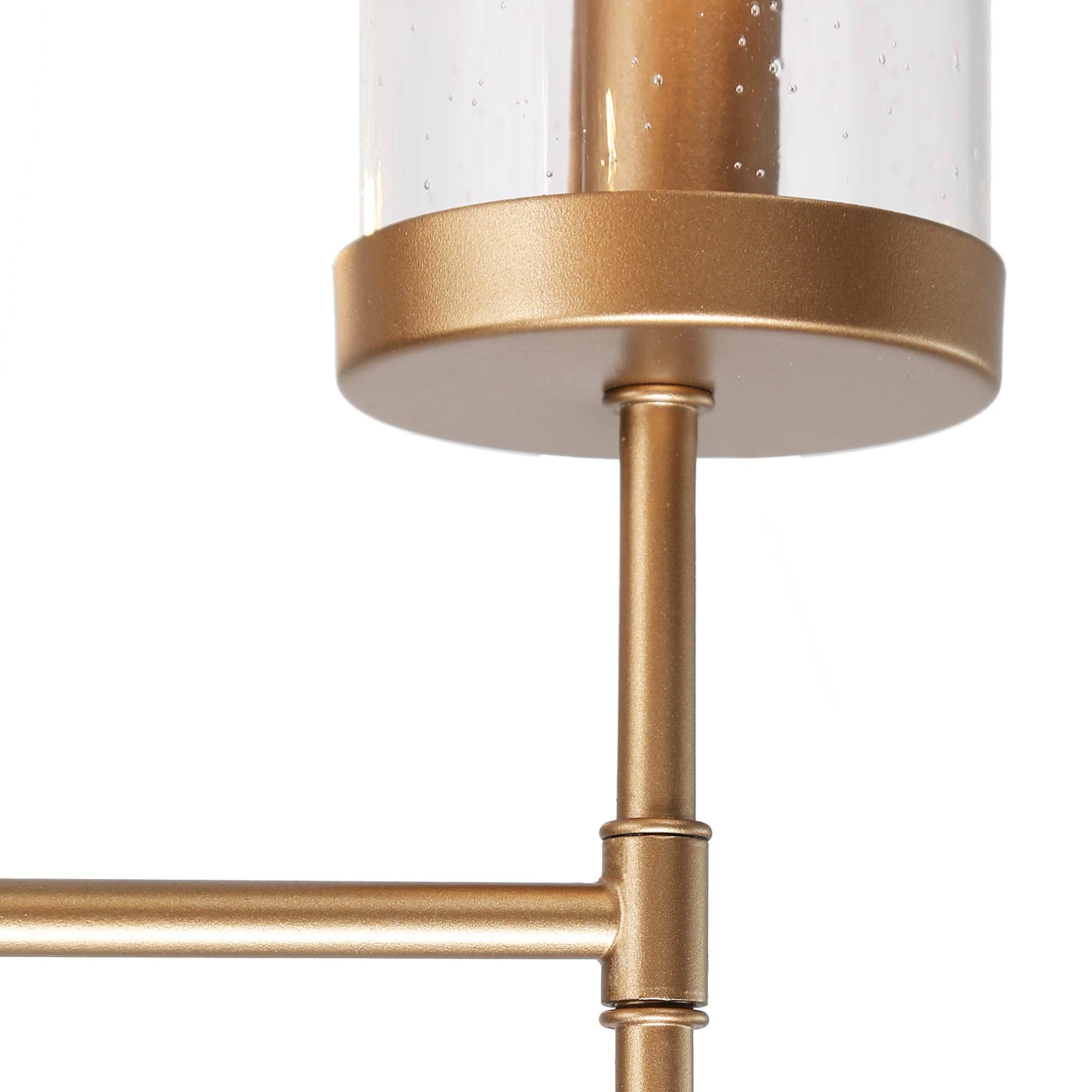 LNC Layla 6-Light Matte Gold with Cylinder Seeded Glass Candle  Modern/Contemporary LED Dry Rated Chandelier in the Chandeliers department  at