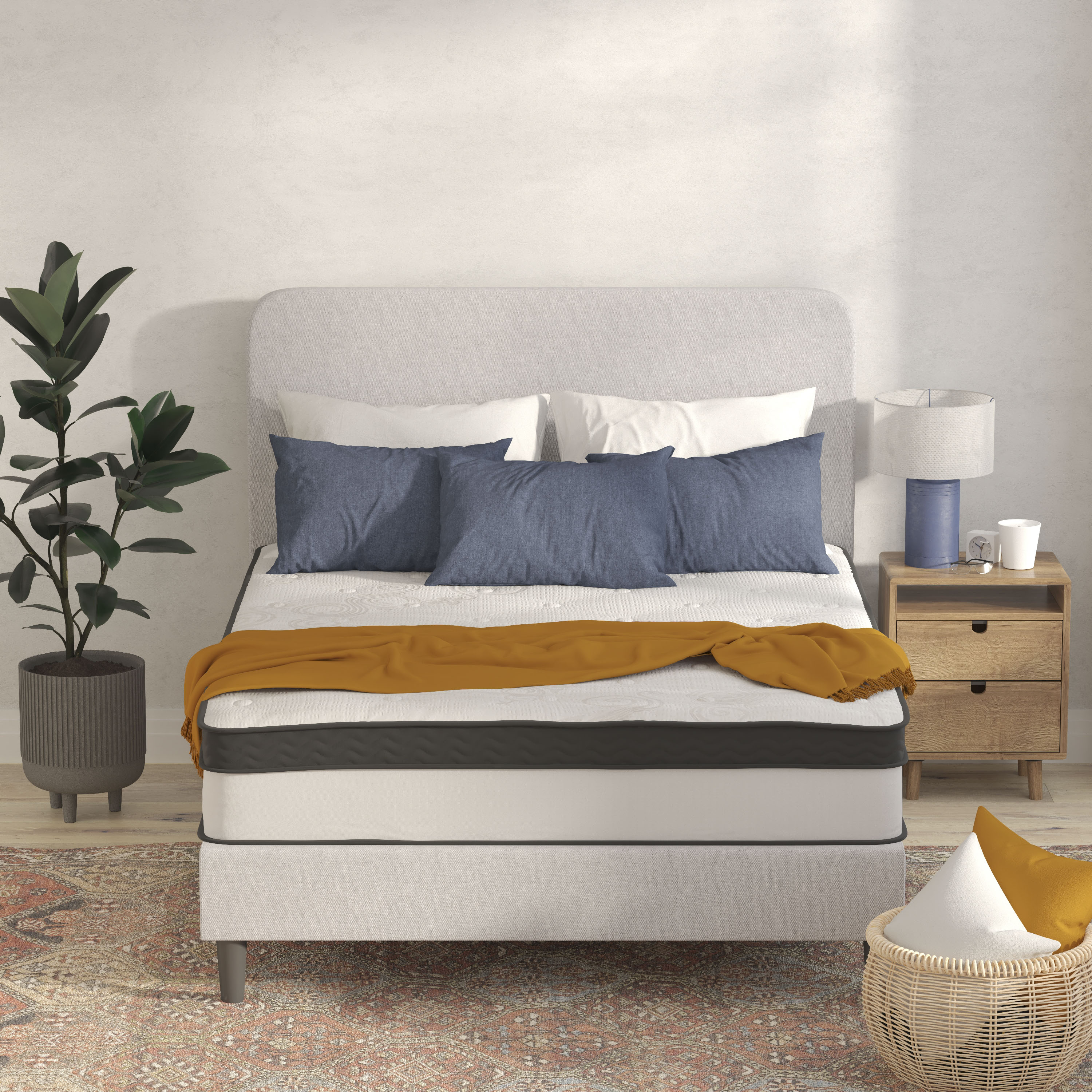 Capri Queen 12" White Memory Foam & Pocket Spring Adjustable Mattress