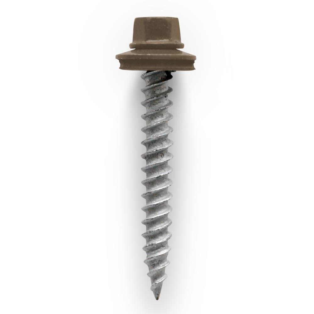 Union Corrugating FN-WS-0060-122 #10 x 1-1/2-in Light Brown Painted galvanized Self-tapping Roofing Screws 250 -Count