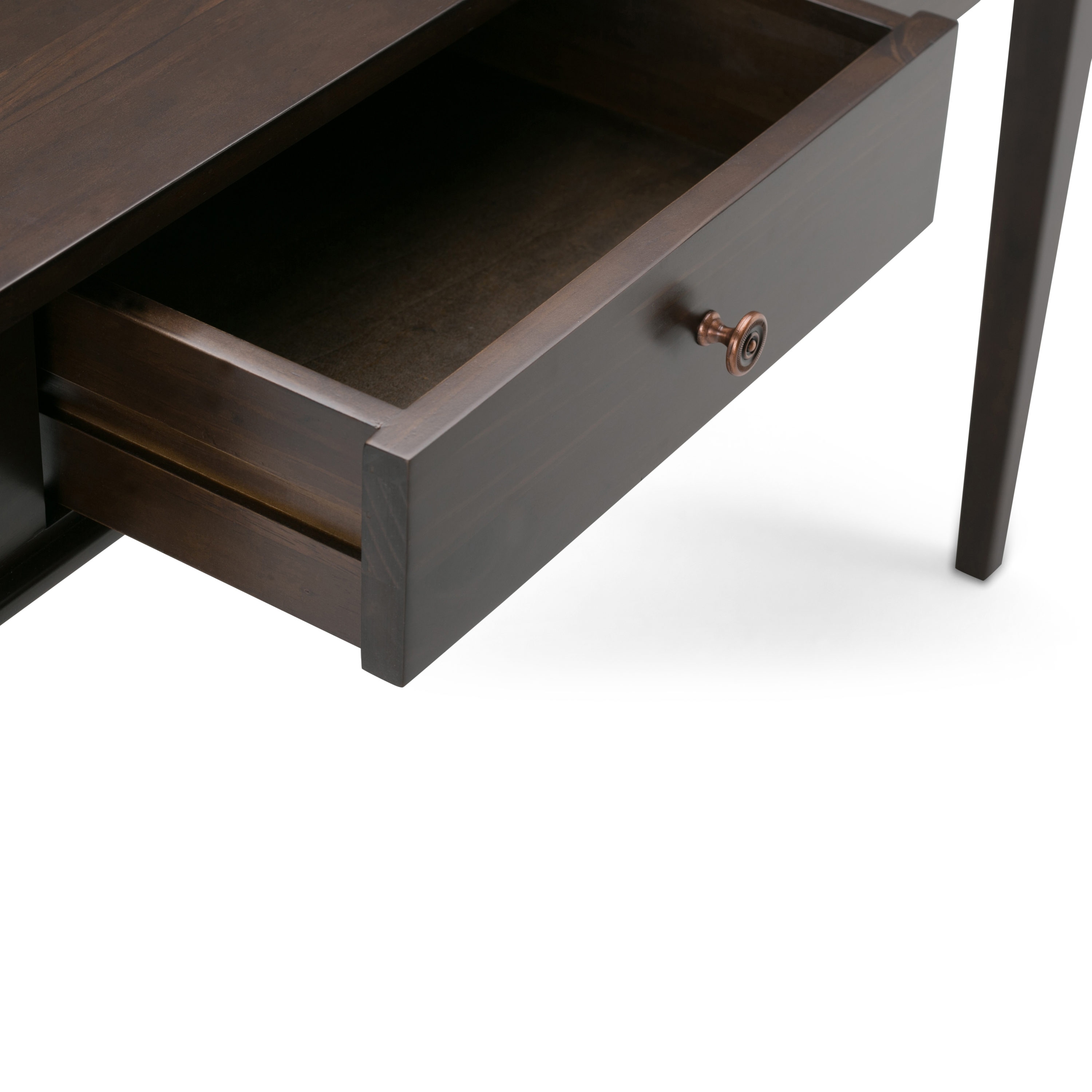 Carlton Dark Tobacco Solid Pine Console Table with Storage