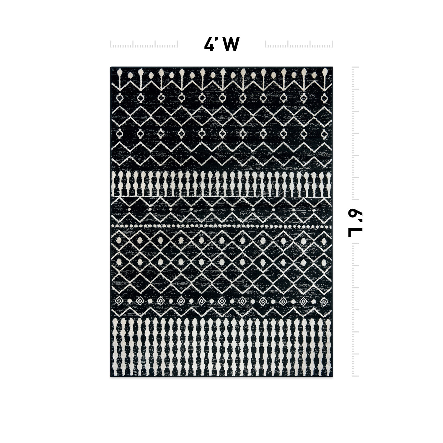 World Rug Gallery WR96BLACK4X6 rugs - View #3